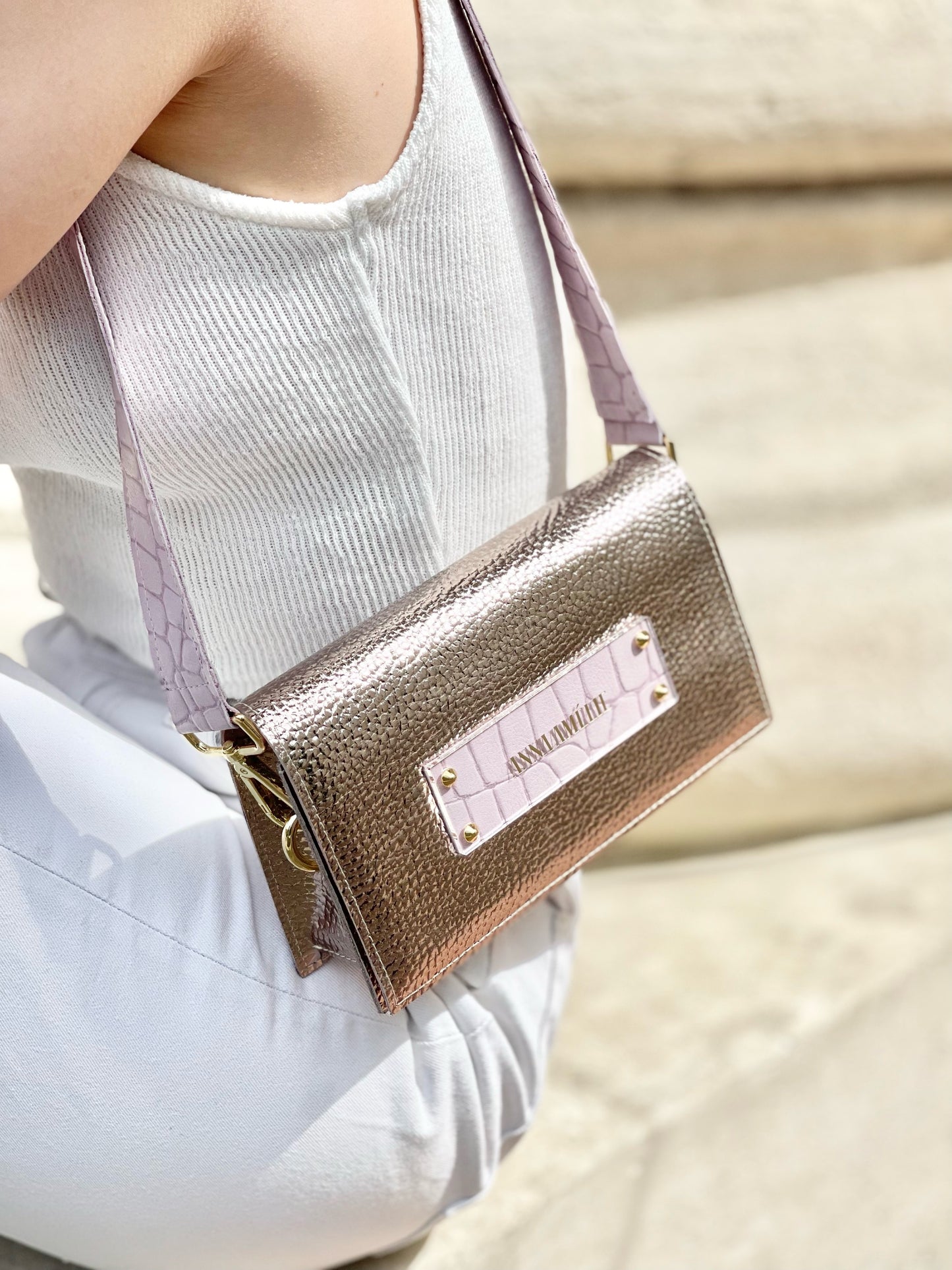 SARAH BAG | SILVER HAMMERED FINISH