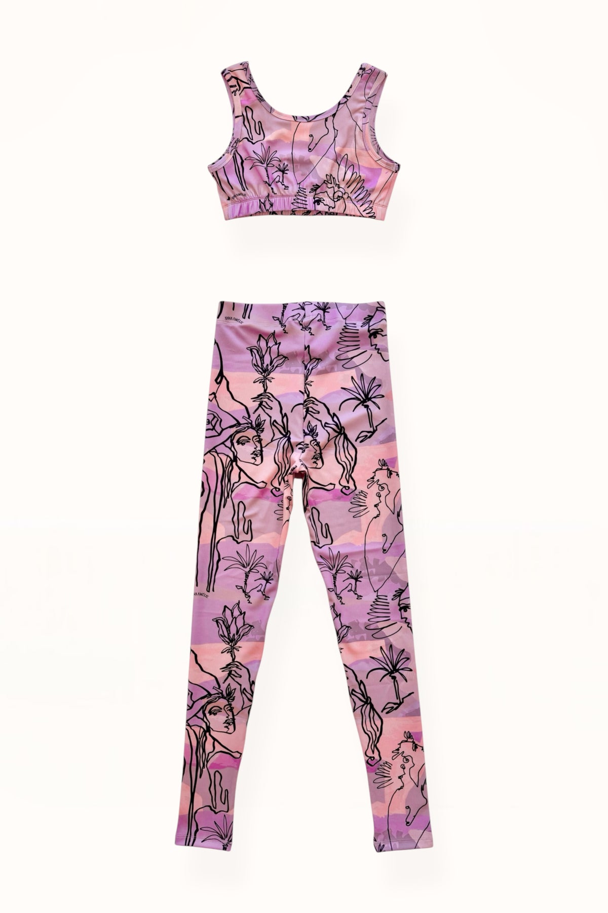 ACTIVEWEAR RIBBED SET – “EDEN PRINT” | LILAC & PINK