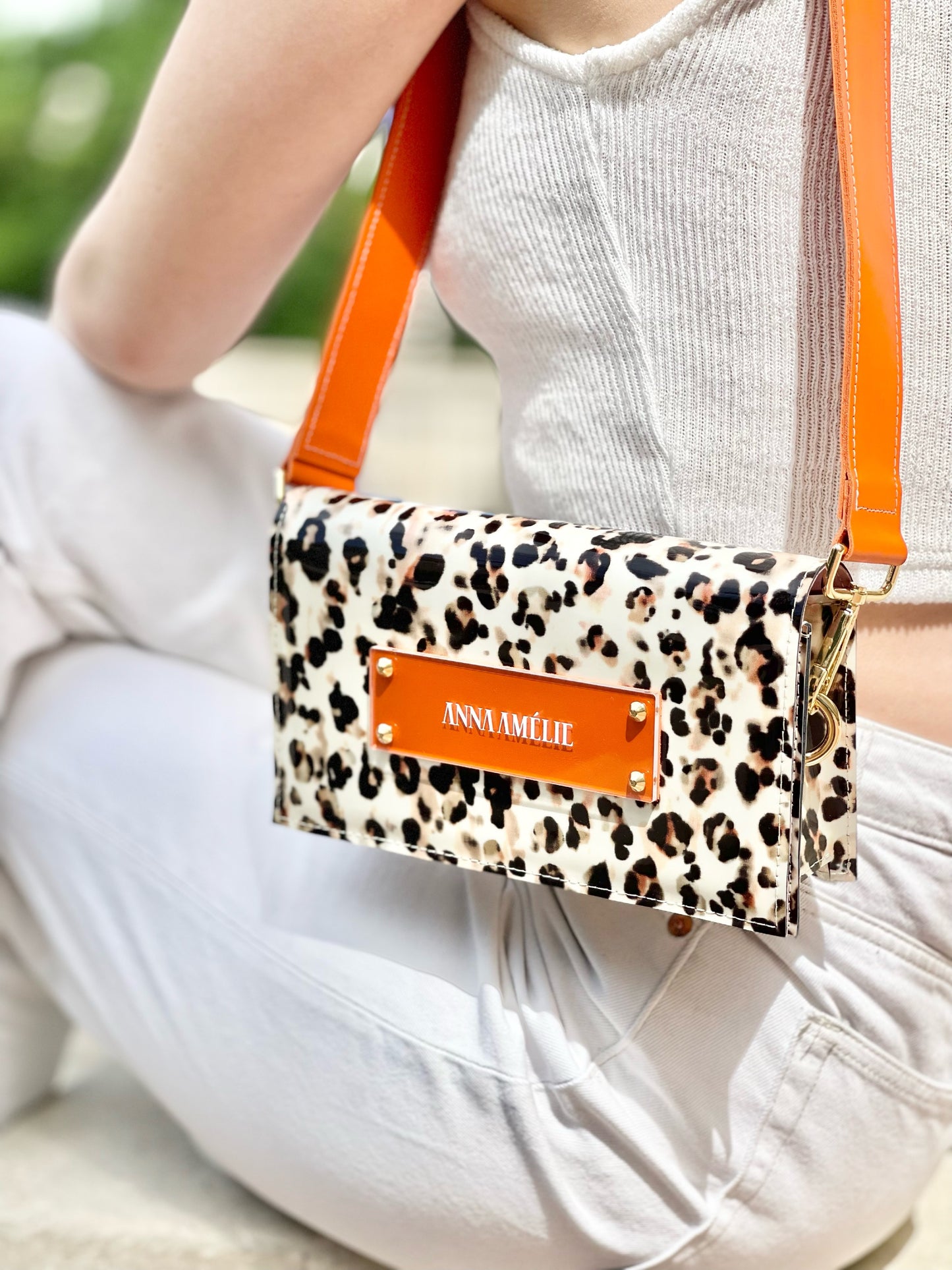 SARAH BAG | PATENT ANIMAL PRINT