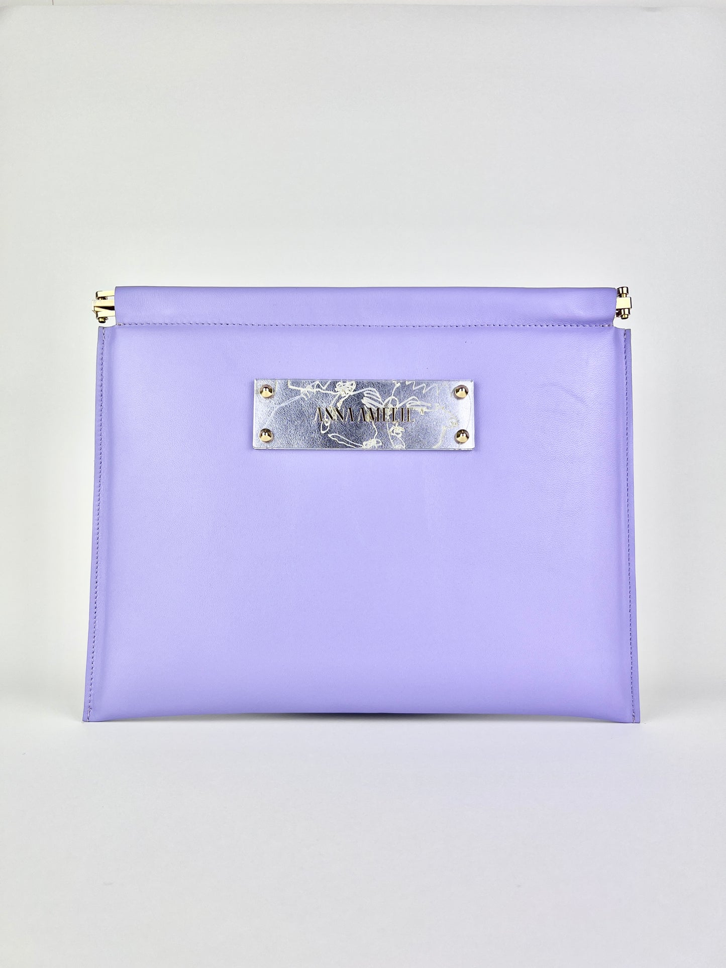 MARLENE CLUTCH | PURPLE MATTE LEATHER w. UNIQUE DRAWING DETAIL