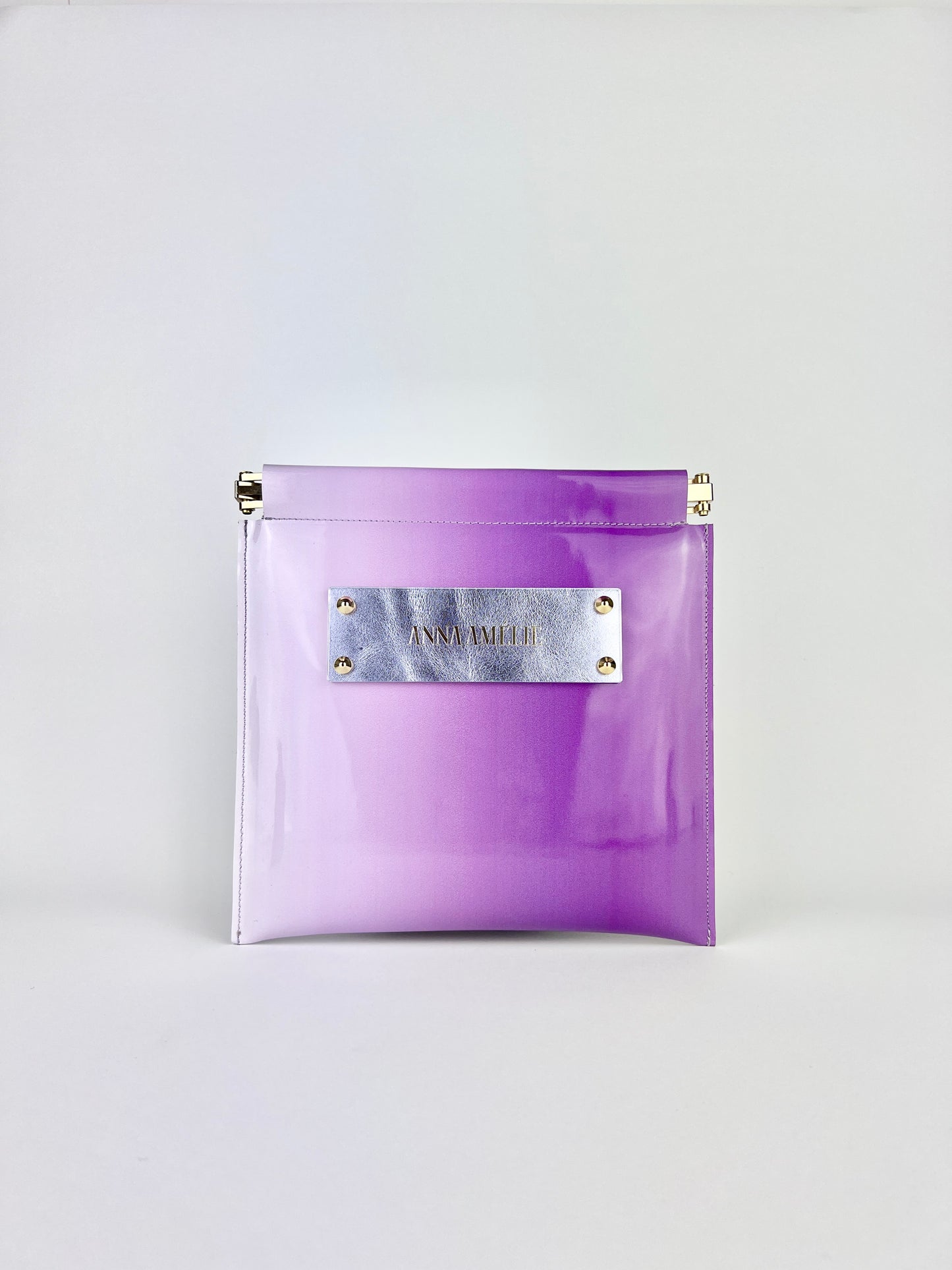 MARLENE “S” CLUTCH | PURPLE GRADIENT PATENT LEATHER