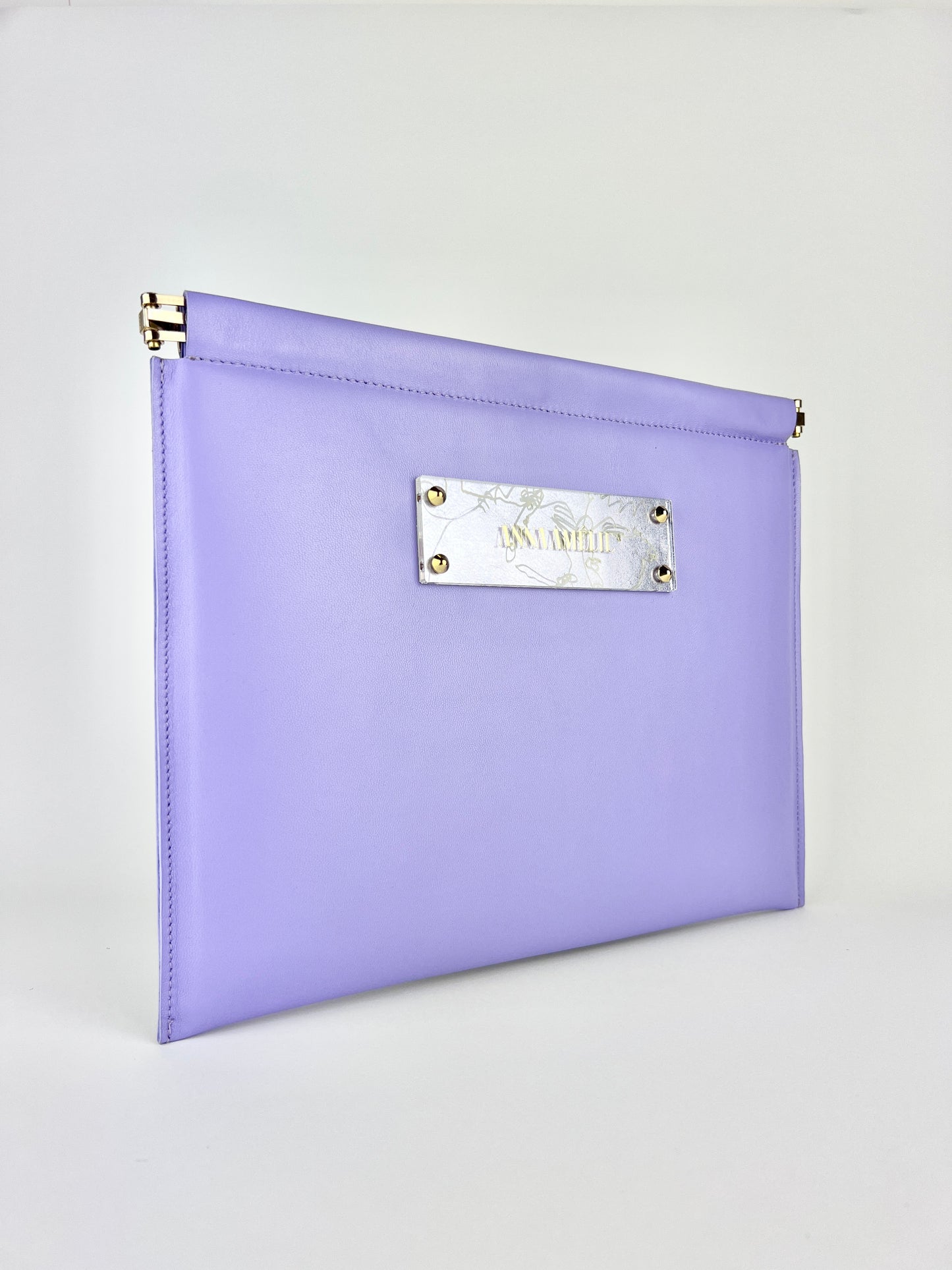 MARLENE CLUTCH | PURPLE MATTE LEATHER w. UNIQUE DRAWING DETAIL