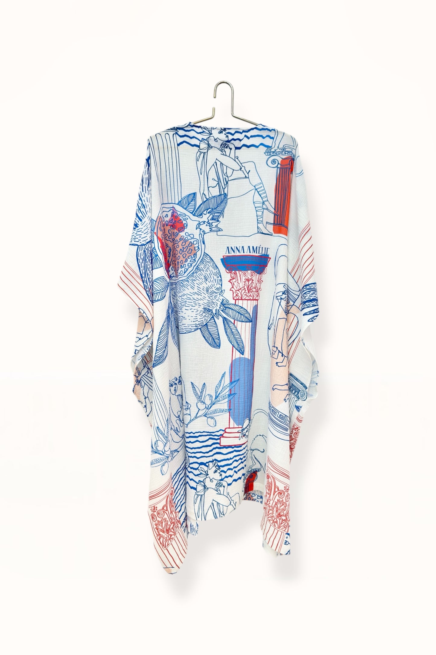 THIRA GAUZE CAFTAN - “BEST OF GREECE” PRINT | MULTICOLOR