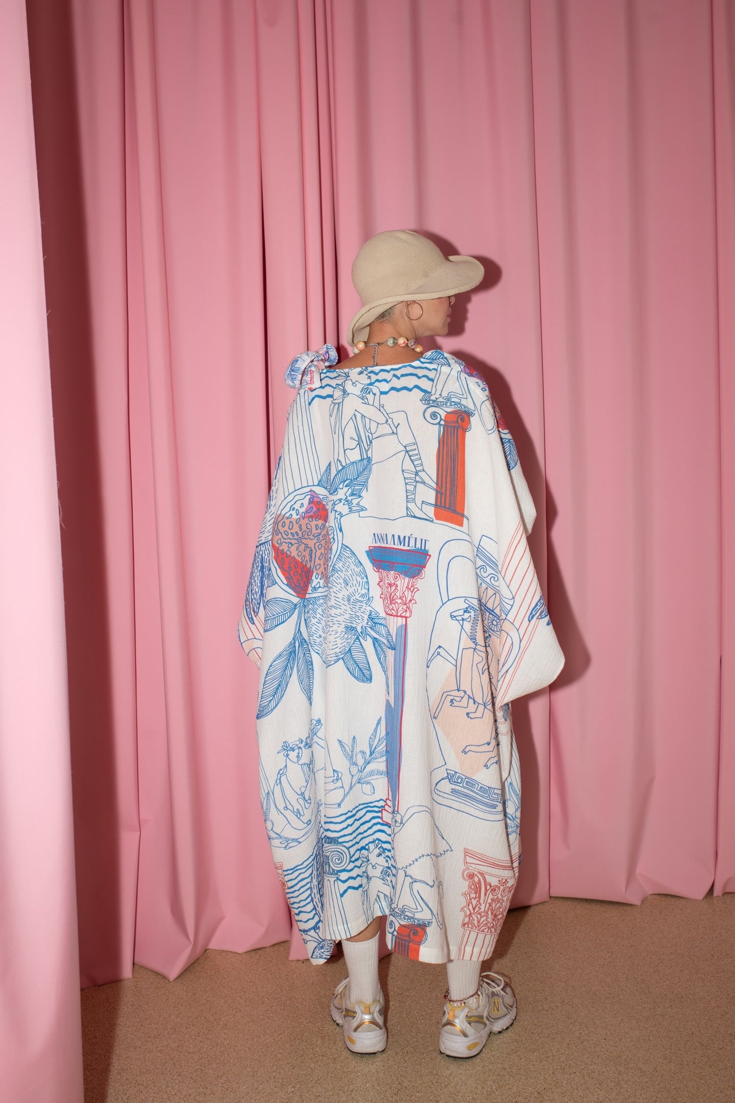 THIRA GAUZE CAFTAN - “BEST OF GREECE” PRINT | MULTICOLOR