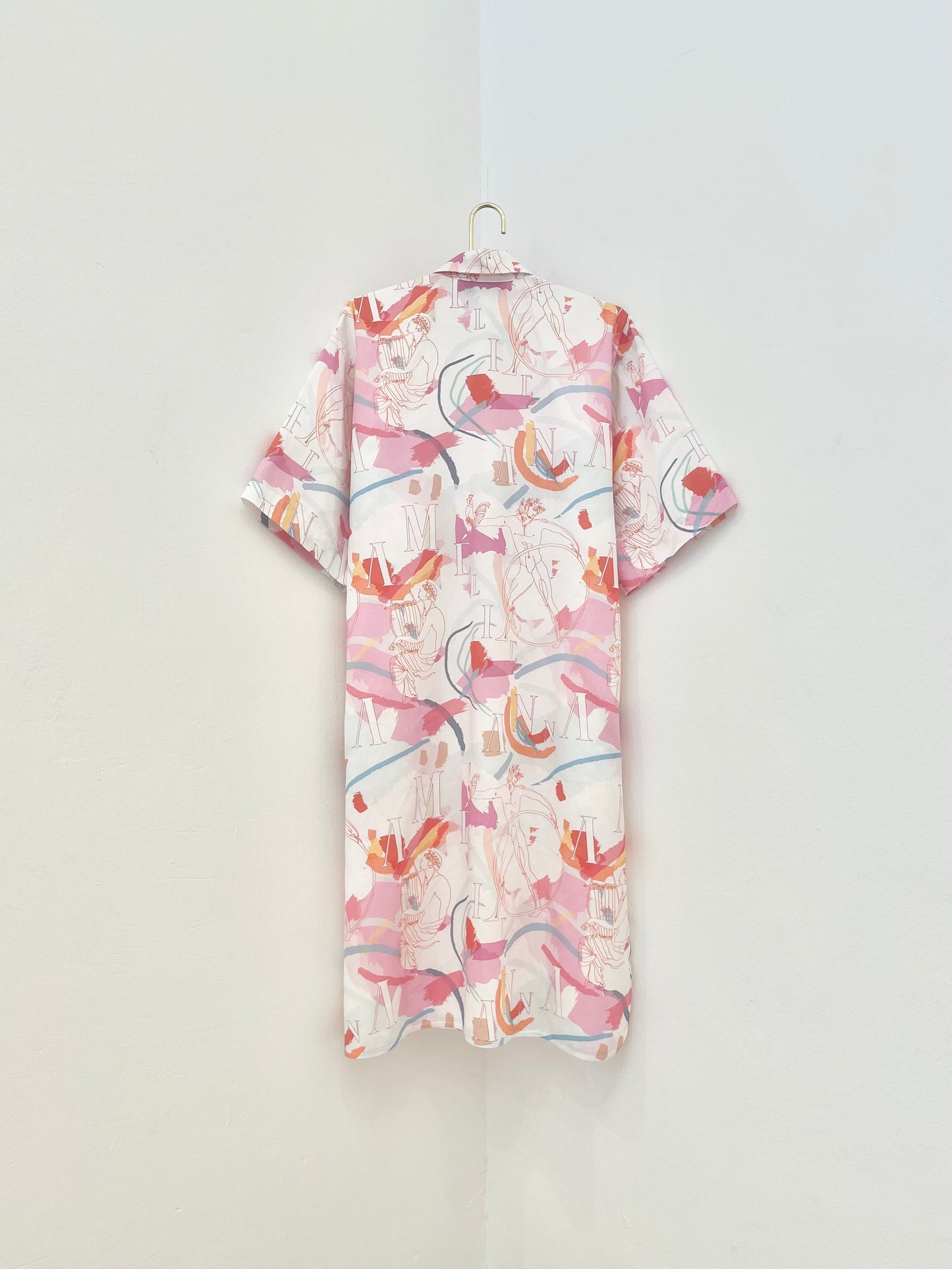 PETINAROS SHIRT DRESS - EROTAS BRUSHSTROKE PRINT