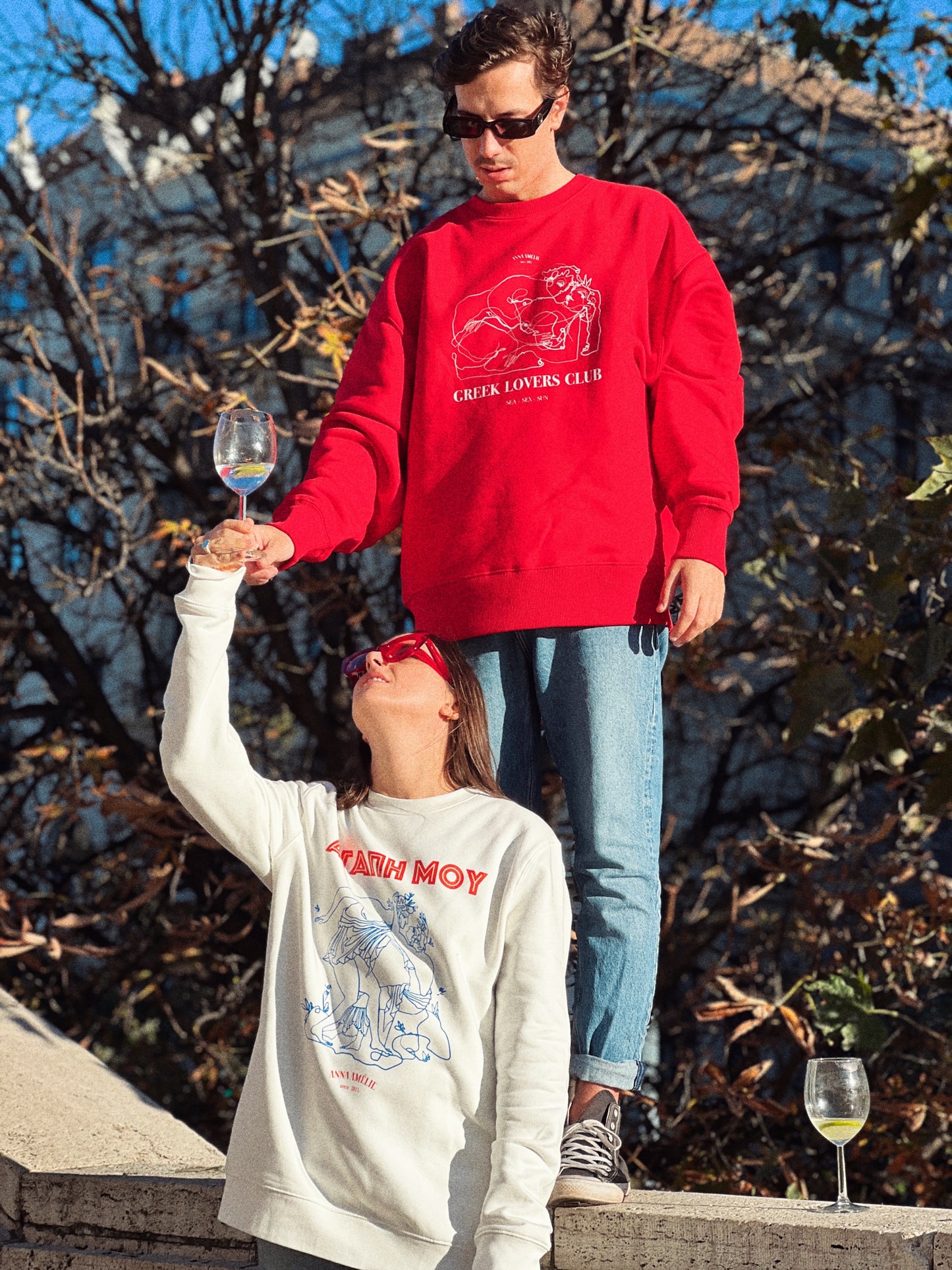 CHRYSOS SWEATER - “GREEK LOVERS CLUB” | RED