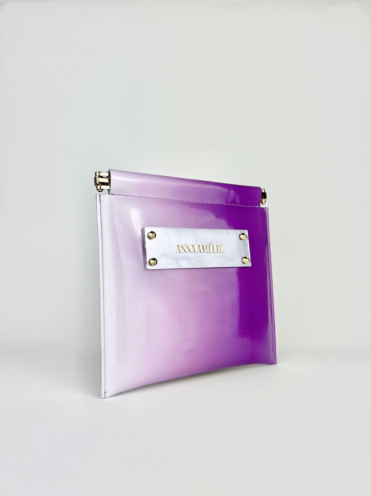 MARLENE “S” CLUTCH | PURPLE GRADIENT PATENT LEATHER