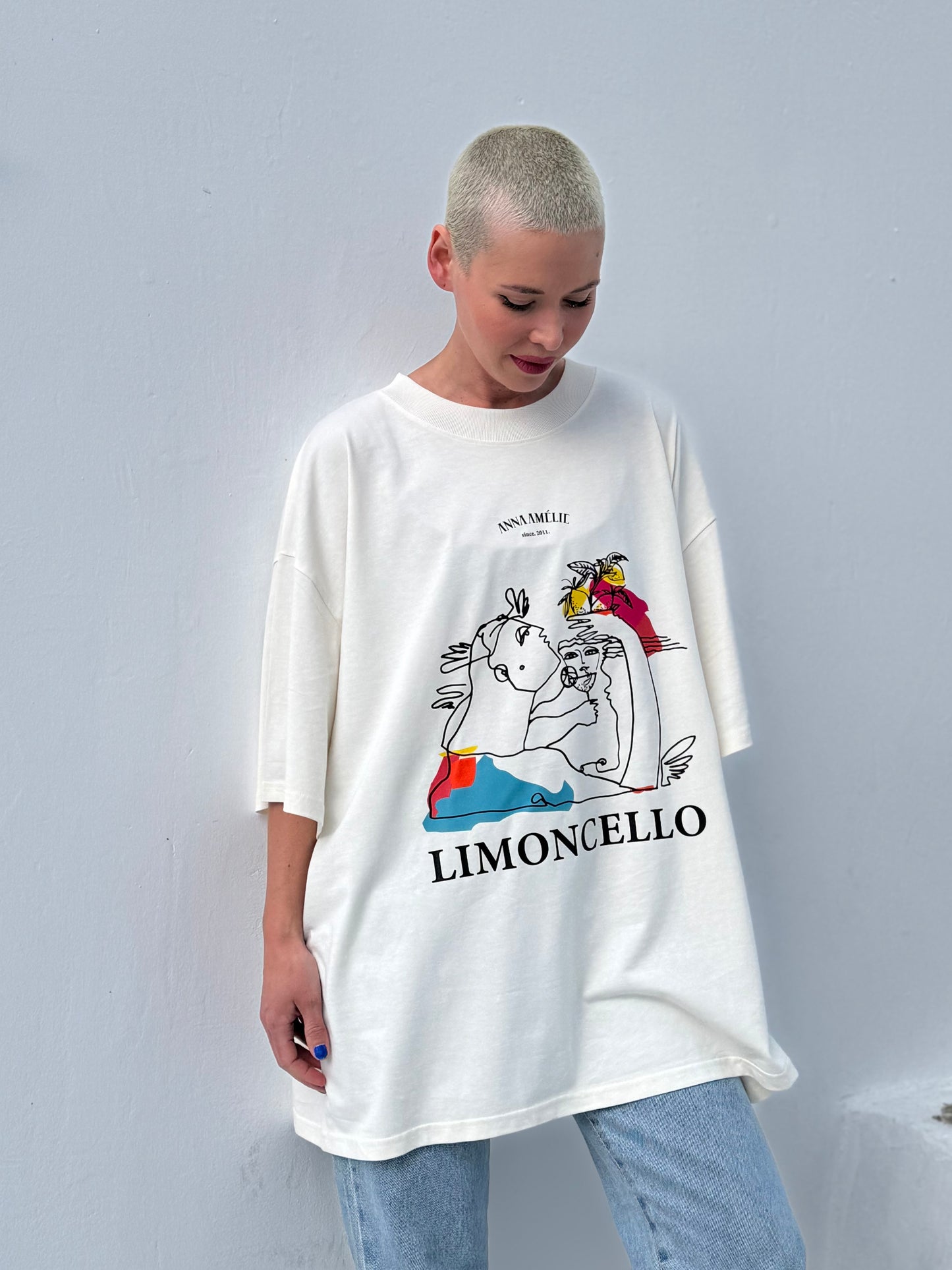 “LIMONCELLO” OVERSIZED T-SHIRT | CREME