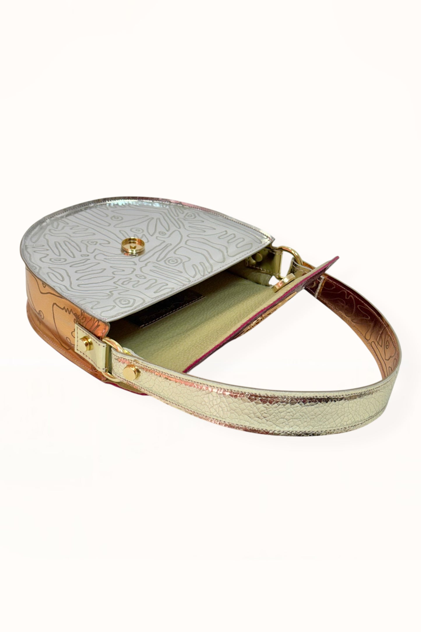 DEMI BAG - METALLIC COLOR BLOCK #1 LEATHER