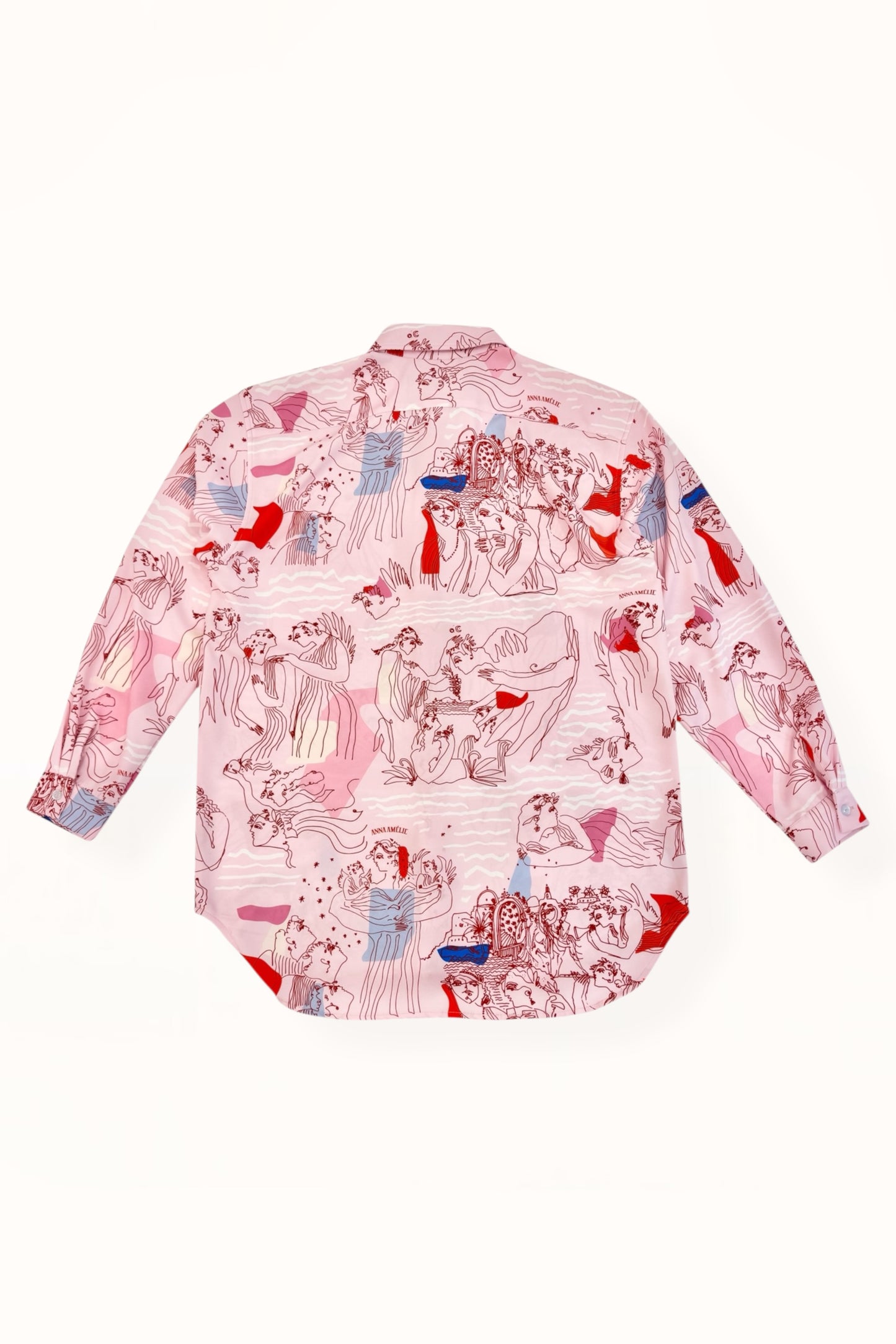 Special Pre-Order | BUTTON DOWN SHIRT | “AEGEAN SEA PRINT” | PINK