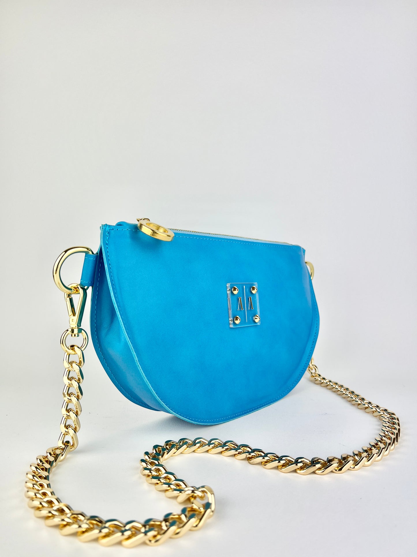 SOPHIE “L” BELTBAG | BRIGHT BLUE MATTE LEATHER