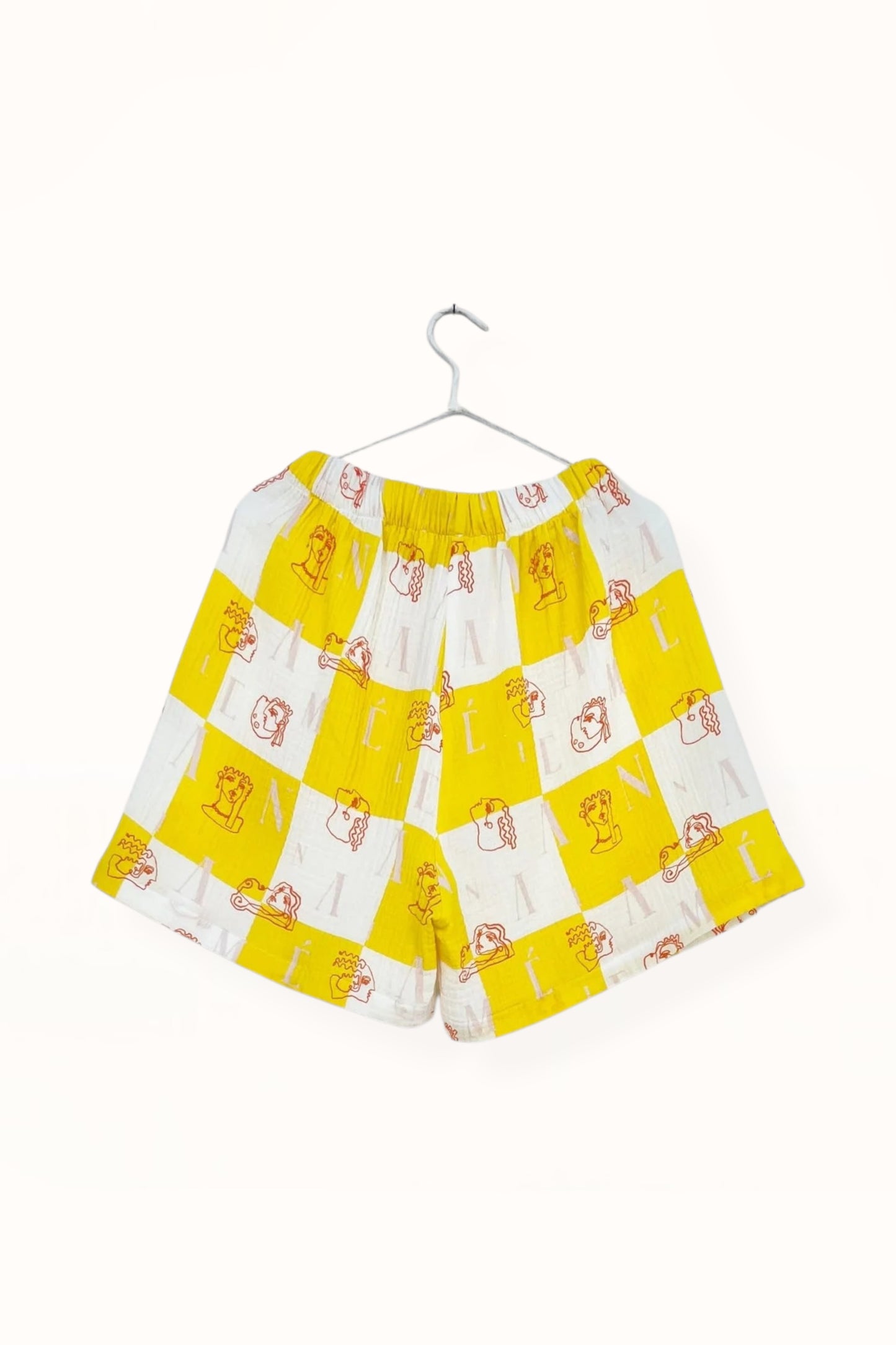 Special Pre-Order | FLOWY SHORTS | “CHECK LOGO PRINT” - YELLOW