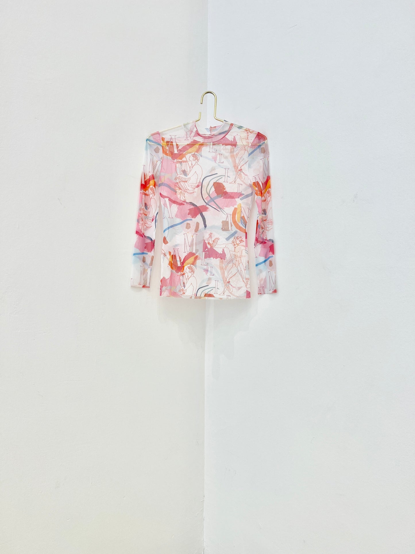 TATTOO MESH TOP | ÉROTAS BRUSHSROKE PRINT