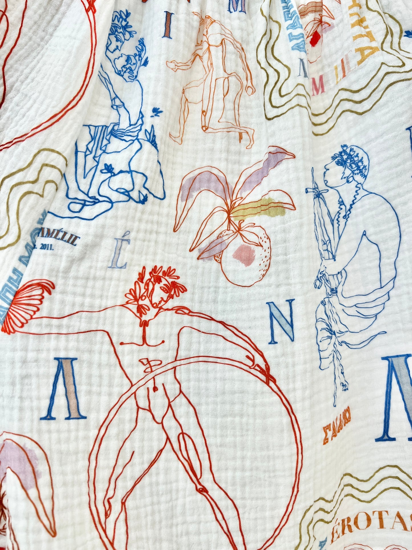 KIMOLOS GAUZE SHORTS - ÉROTAS MOTIF PRINT