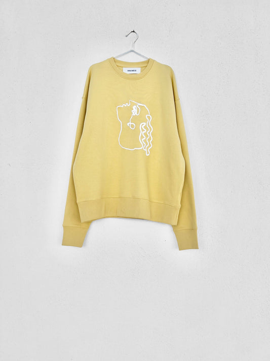 CHRYSOS SWEATER - WHITE EMBROIDERED | BUTTER YELLOW