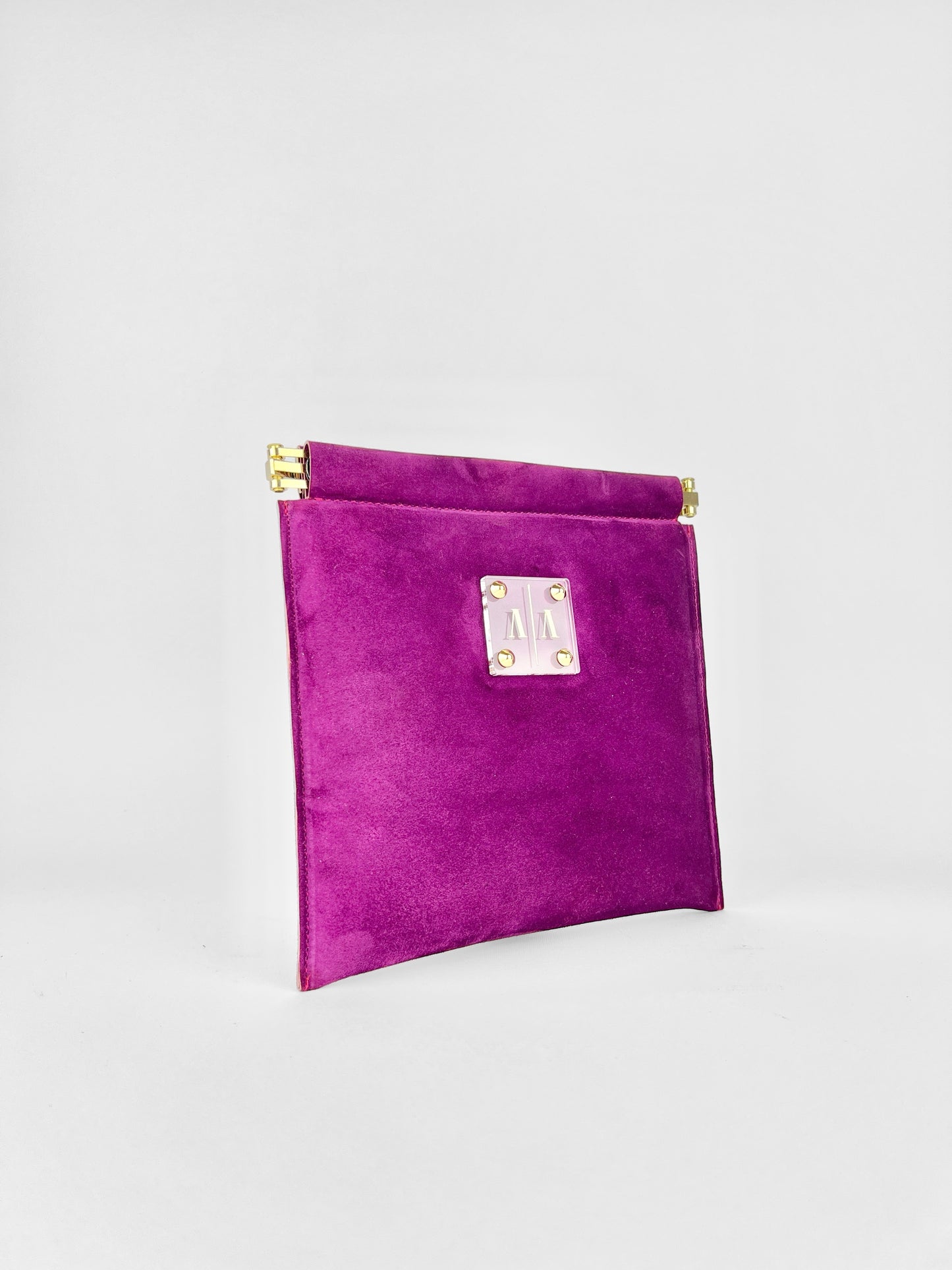 MARLENE “S” CLUTCH | FUCHSIA VELVET SUEDE LEATHER