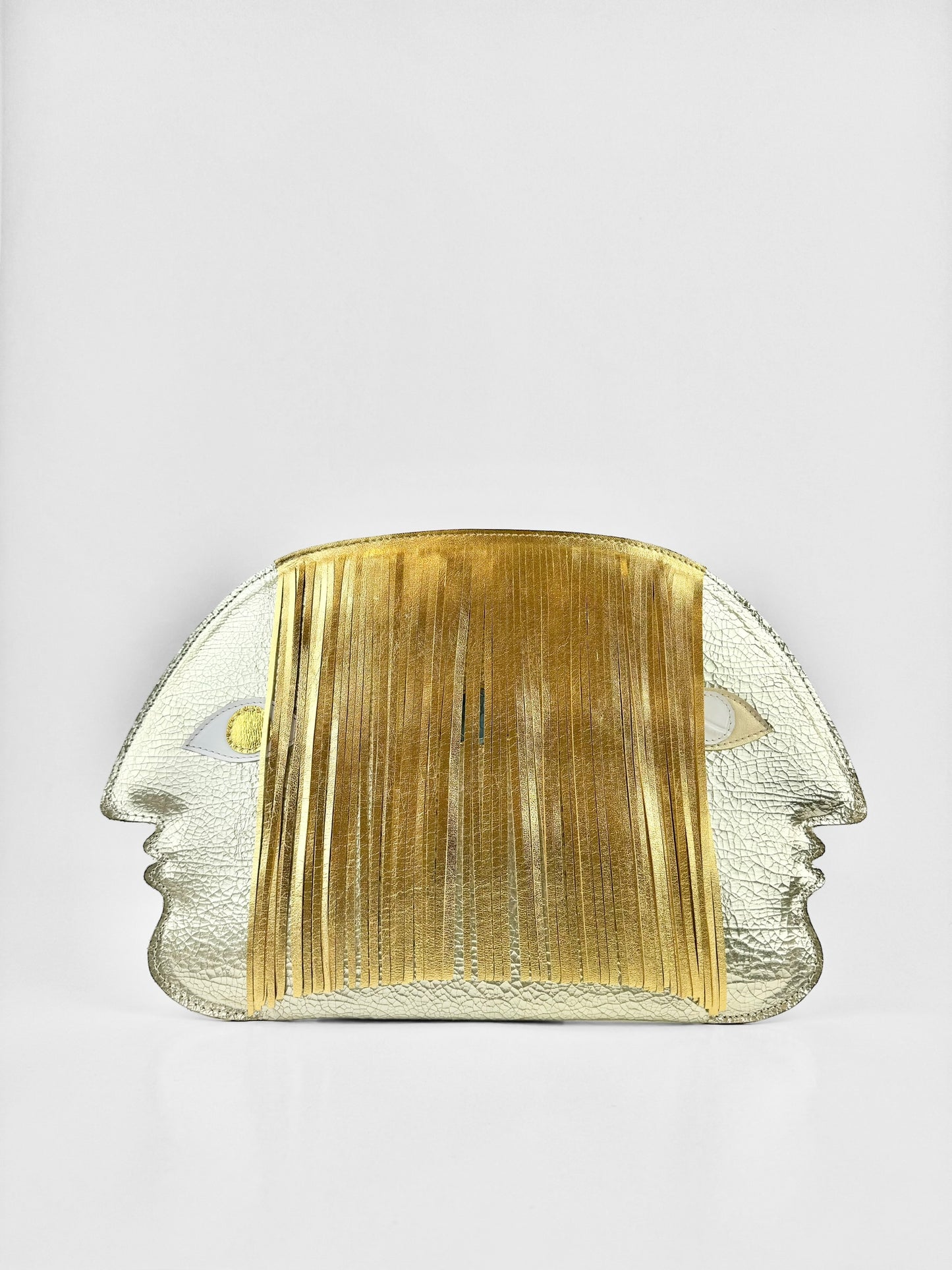 TRIOLA CLUTCH | GOLD CRACKED LEATHER