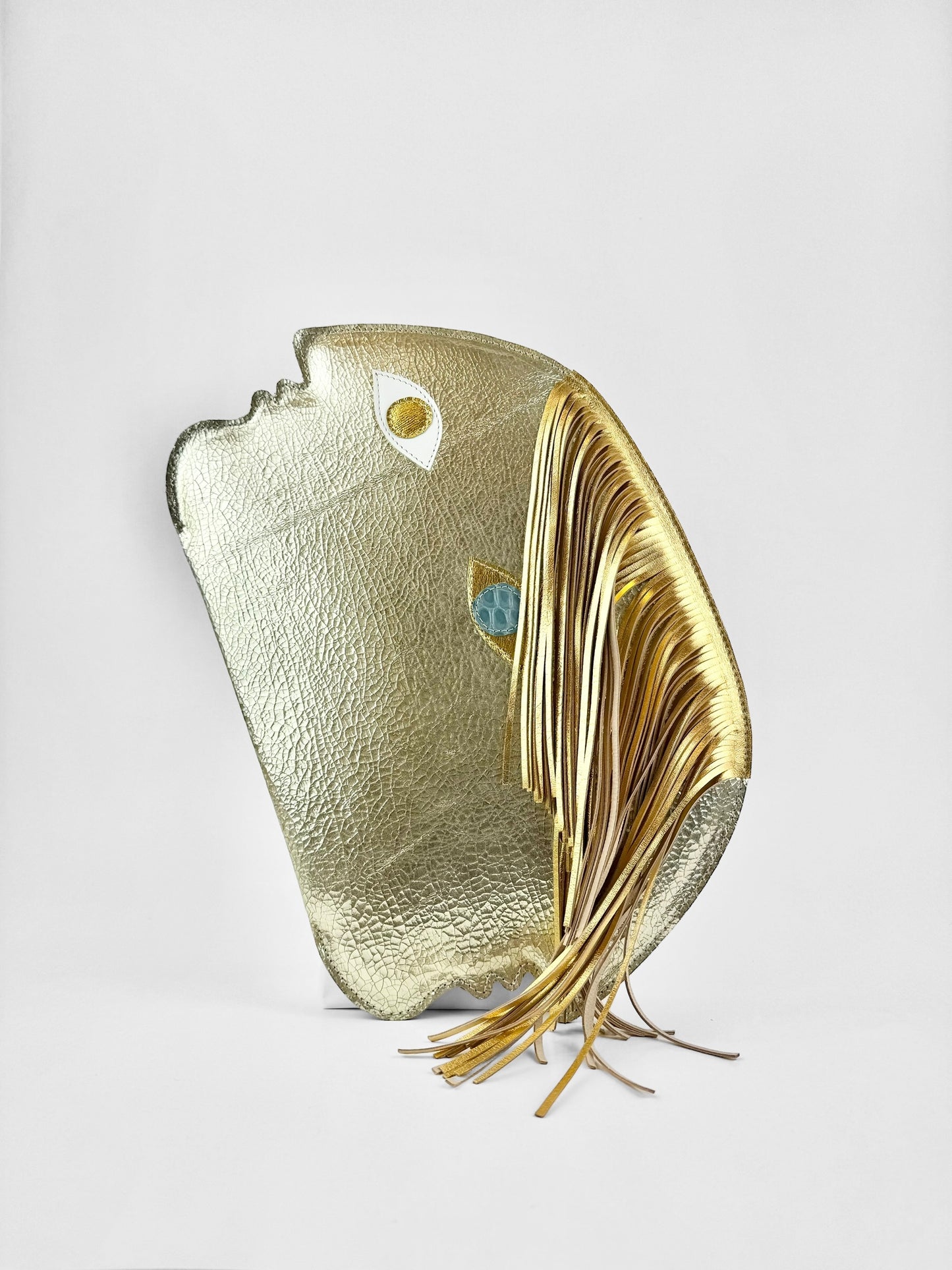 TRIOLA CLUTCH | GOLD CRACKED LEATHER