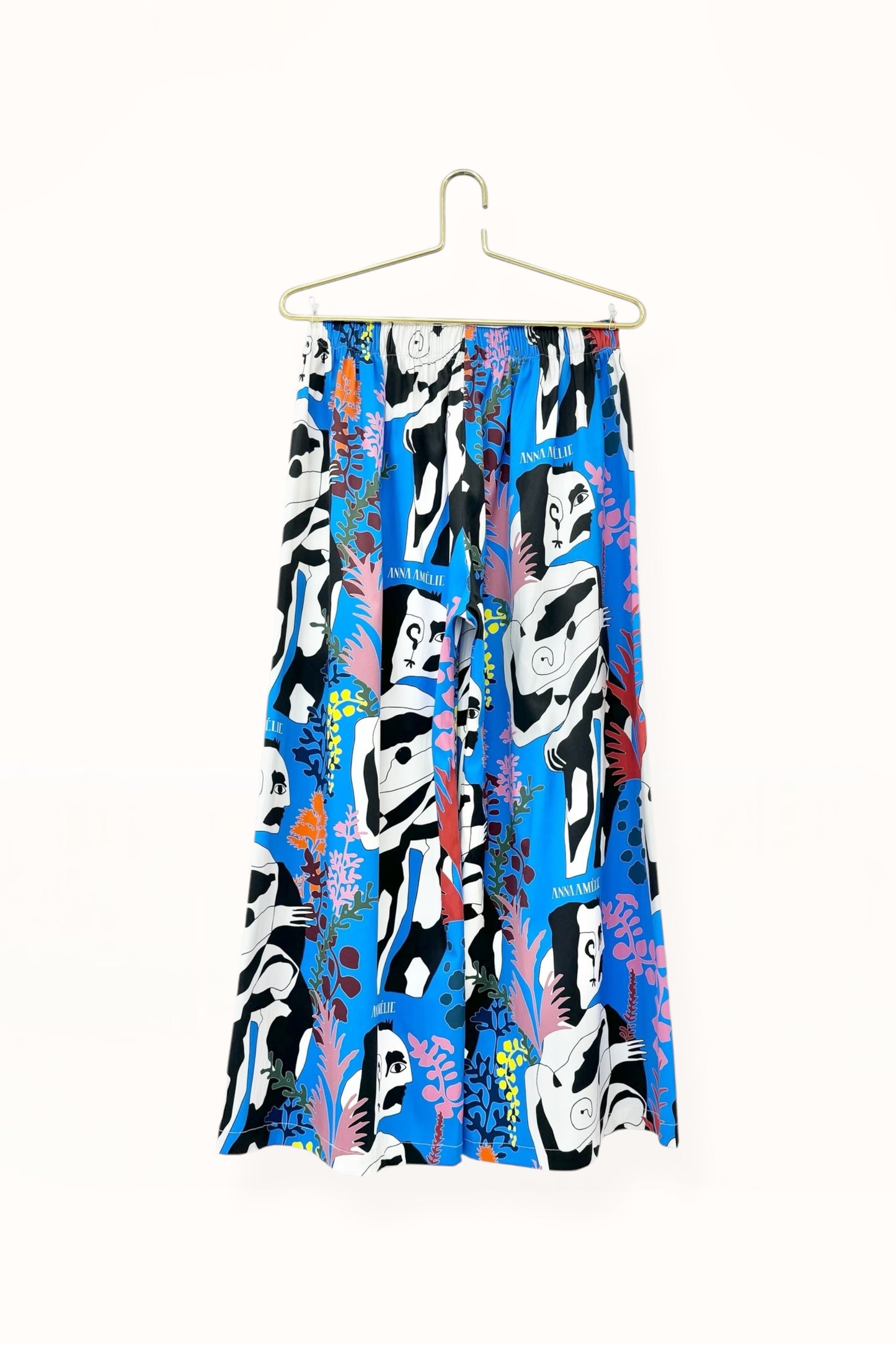 Special Pre-Order | ELASTICATED WAIST PANTS | “VITILIGO FOREST PRINT” - ELECTRIC BLUE