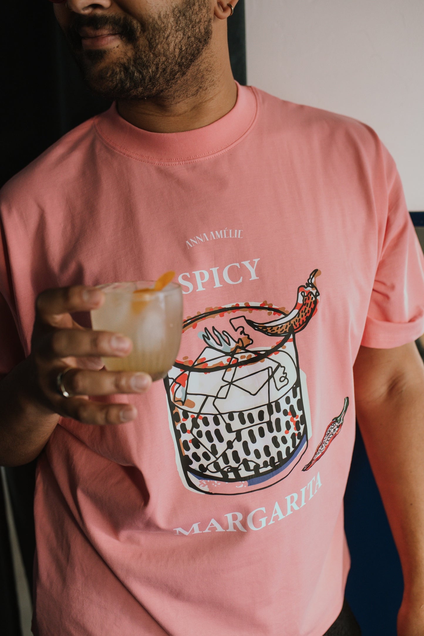 “SPICY MARGARITA” OVERSIZED T-SHIRT | FLAMINGO PINK