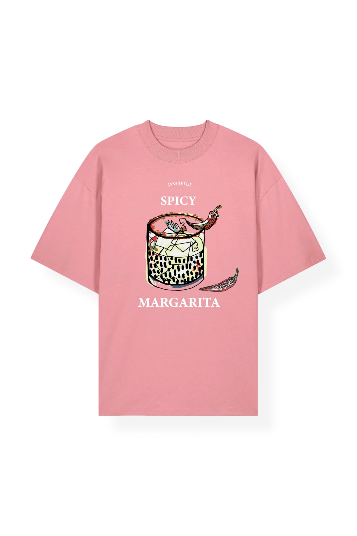 “SPICY MARGARITA” OVERSIZED T-SHIRT | FLAMINGO PINK