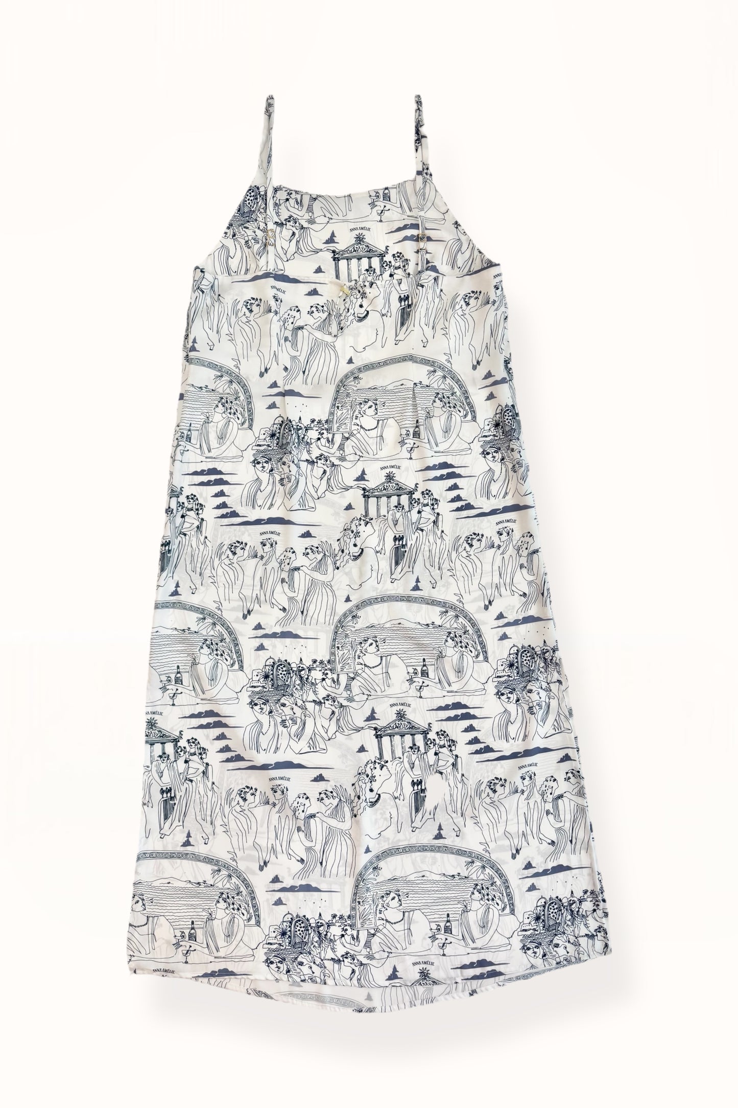 DEMITRA DRESS - “SCENIC ARCHWAY” PRINT | WHITE