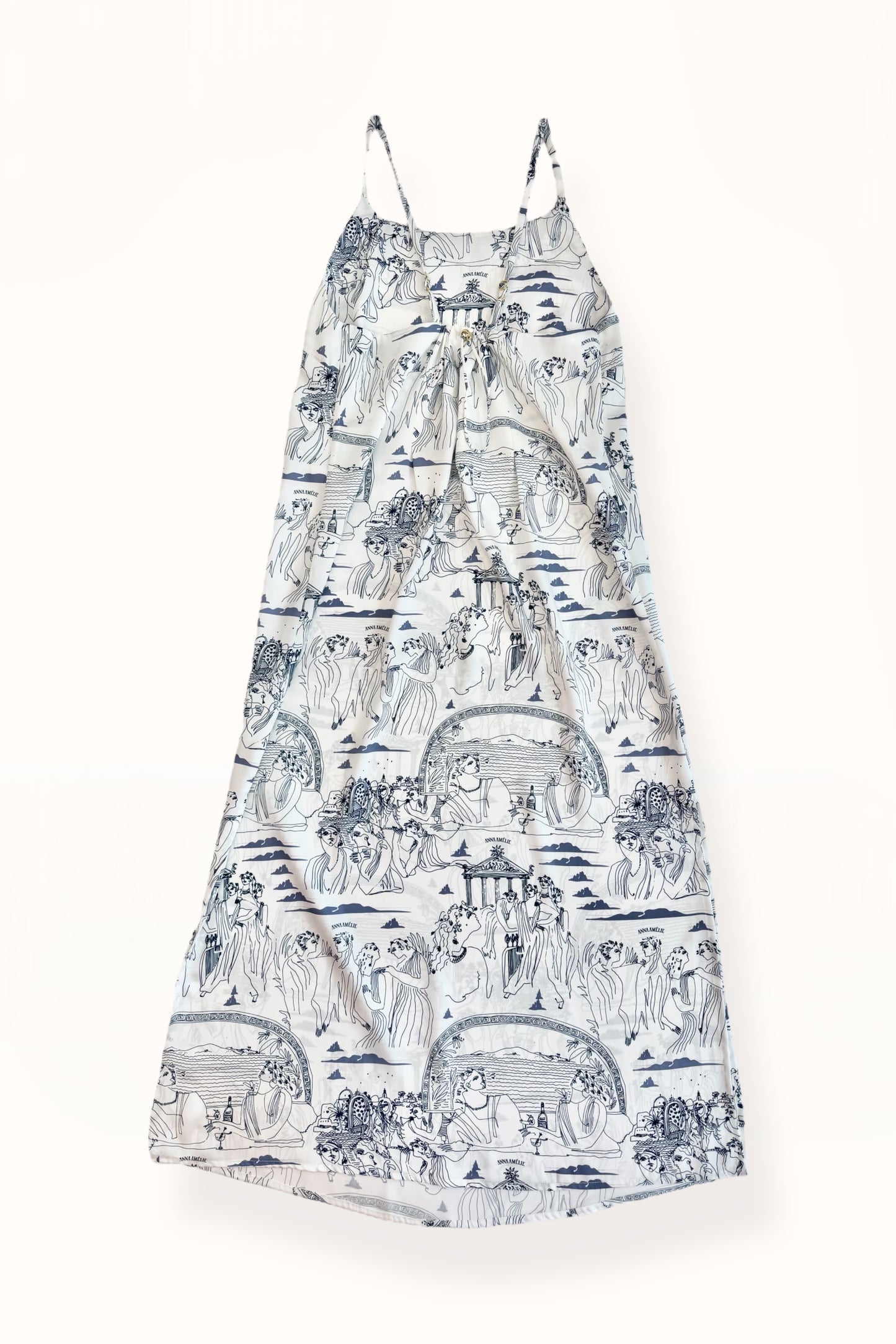 DEMITRA DRESS - “SCENIC ARCHWAY” PRINT | WHITE