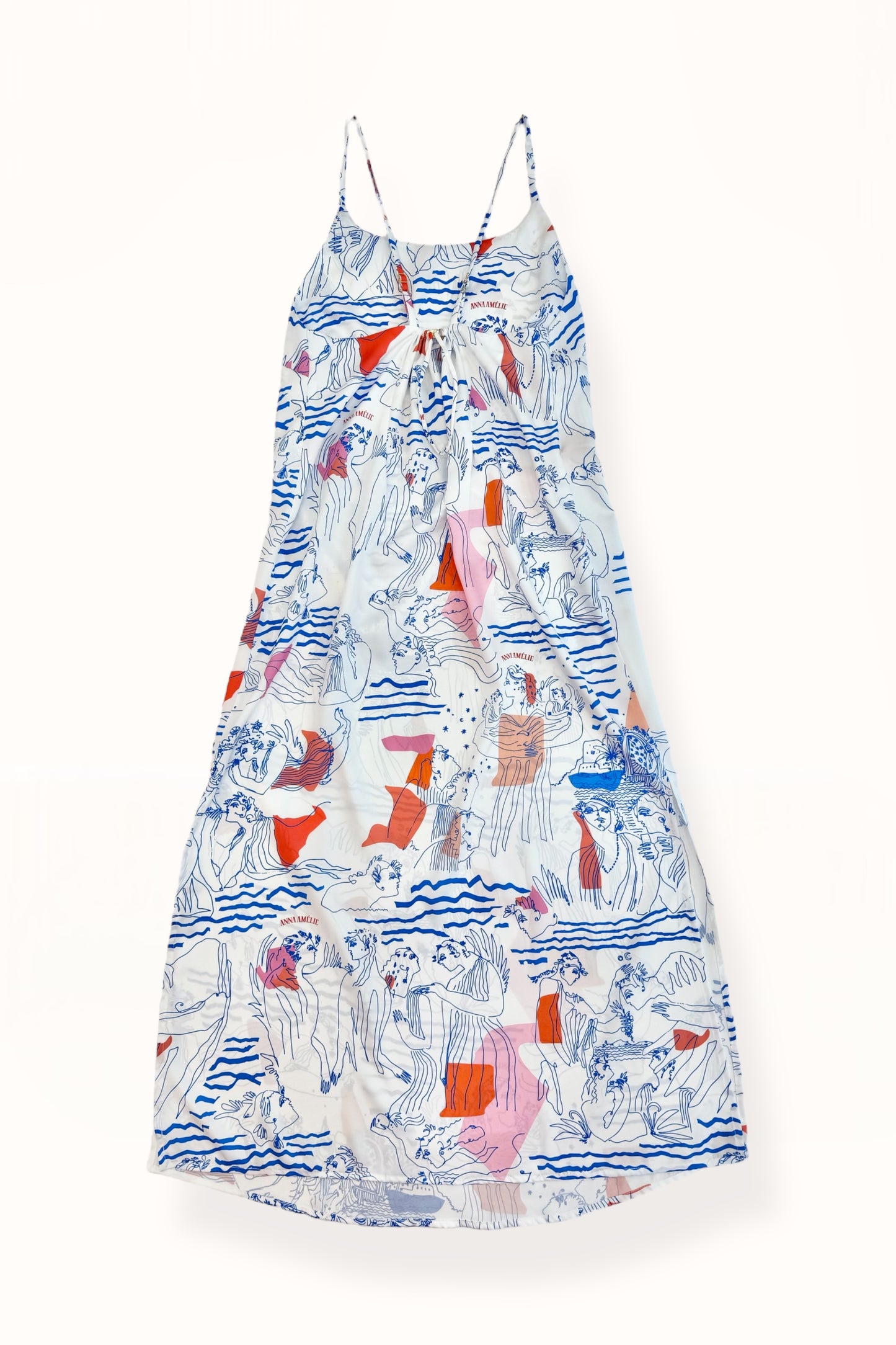 DEMITRA DRESS - “AEGEAN SEA” PRINT | WHITE