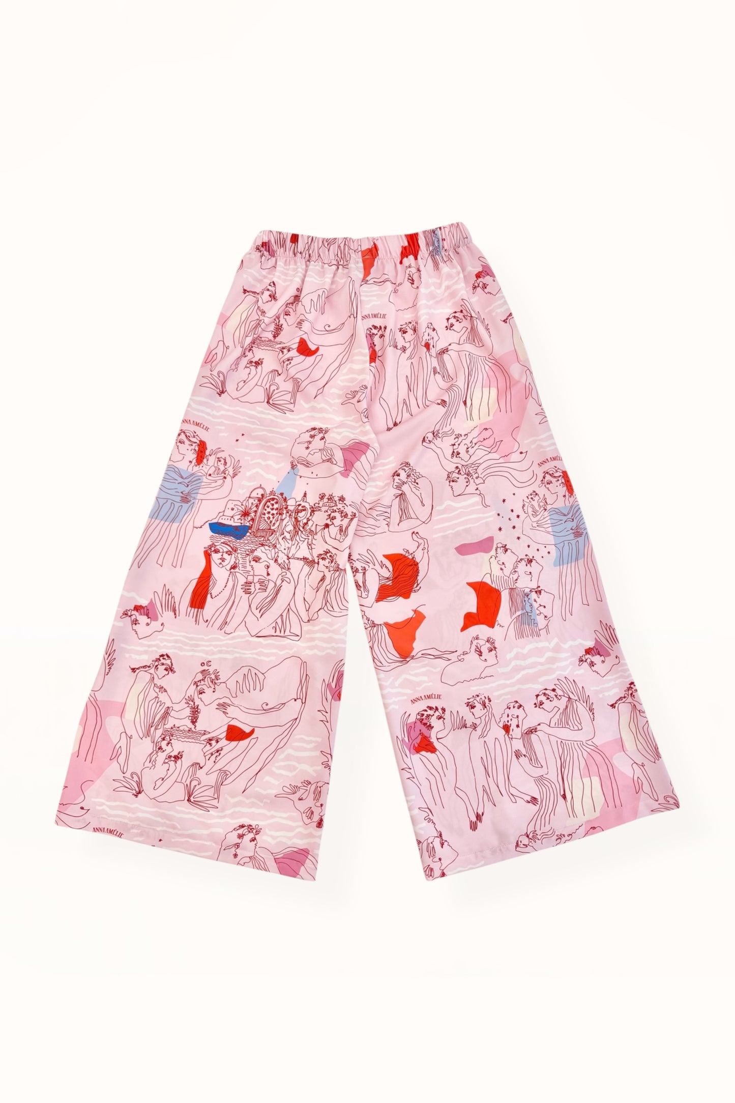 Special Pre-Order | ELASTICATED WAIST PANTS | “AEGEAN SEA PRINT” | PINK