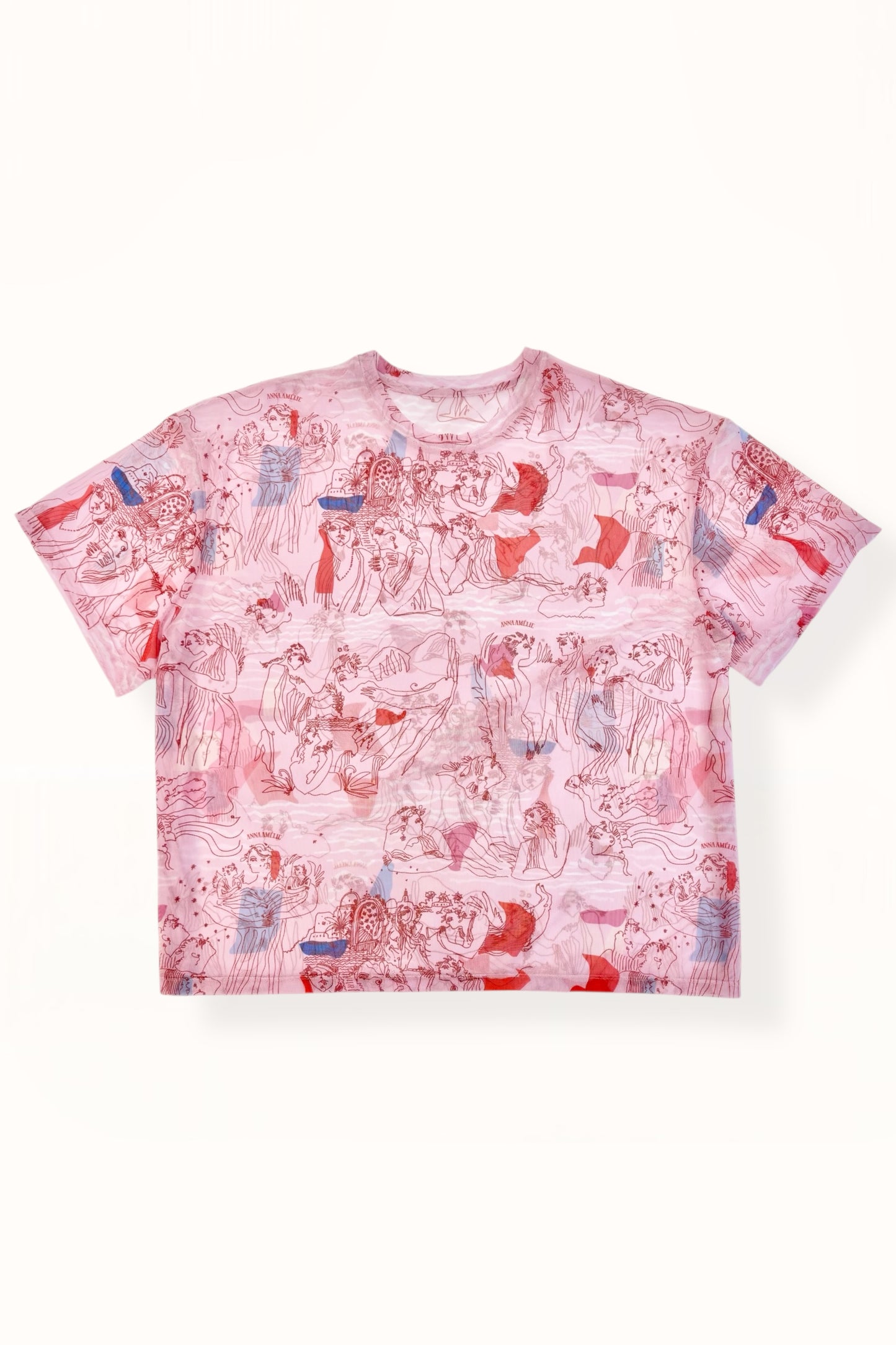 MESH T-SHIRT - “AEGEAN SEA” PRINT | PINK