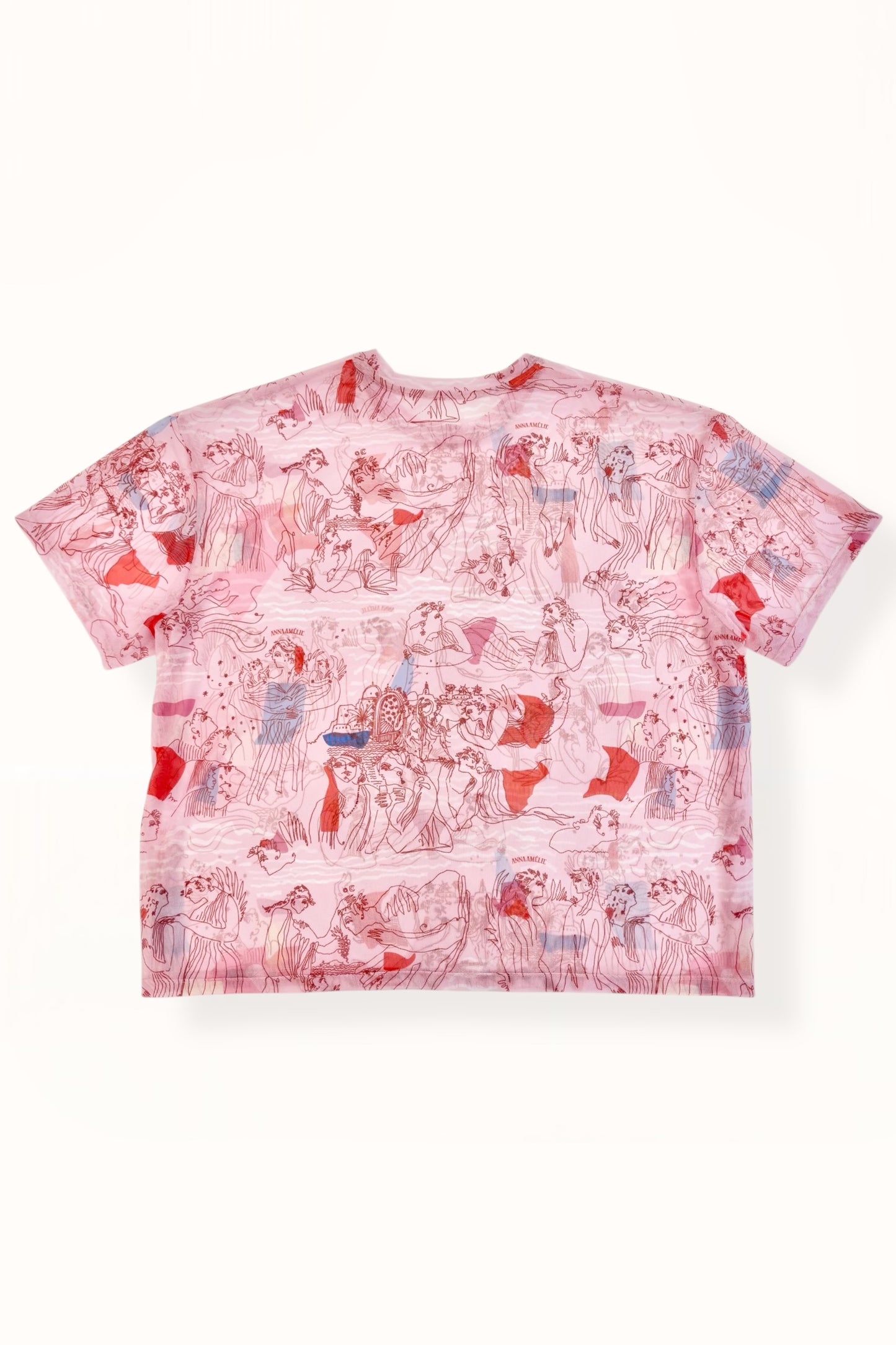 MESH T-SHIRT - “AEGEAN SEA” PRINT | PINK