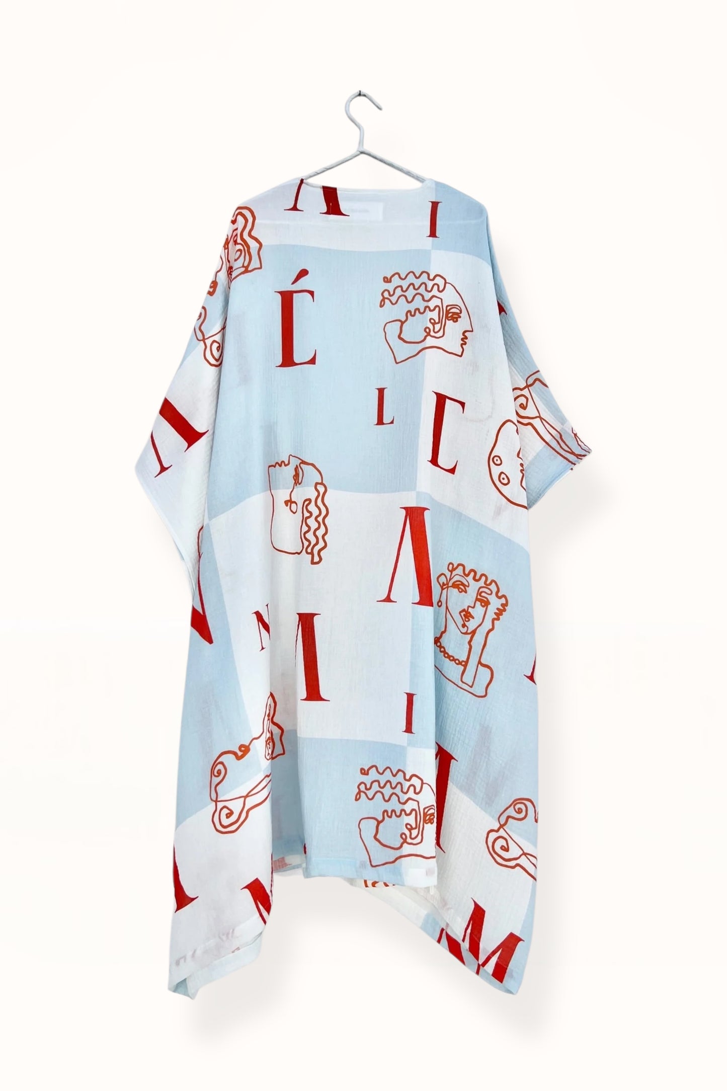 Special Pre-Order | CAFTAN - CHECK LOGO PRINT | LIGHT BLUE