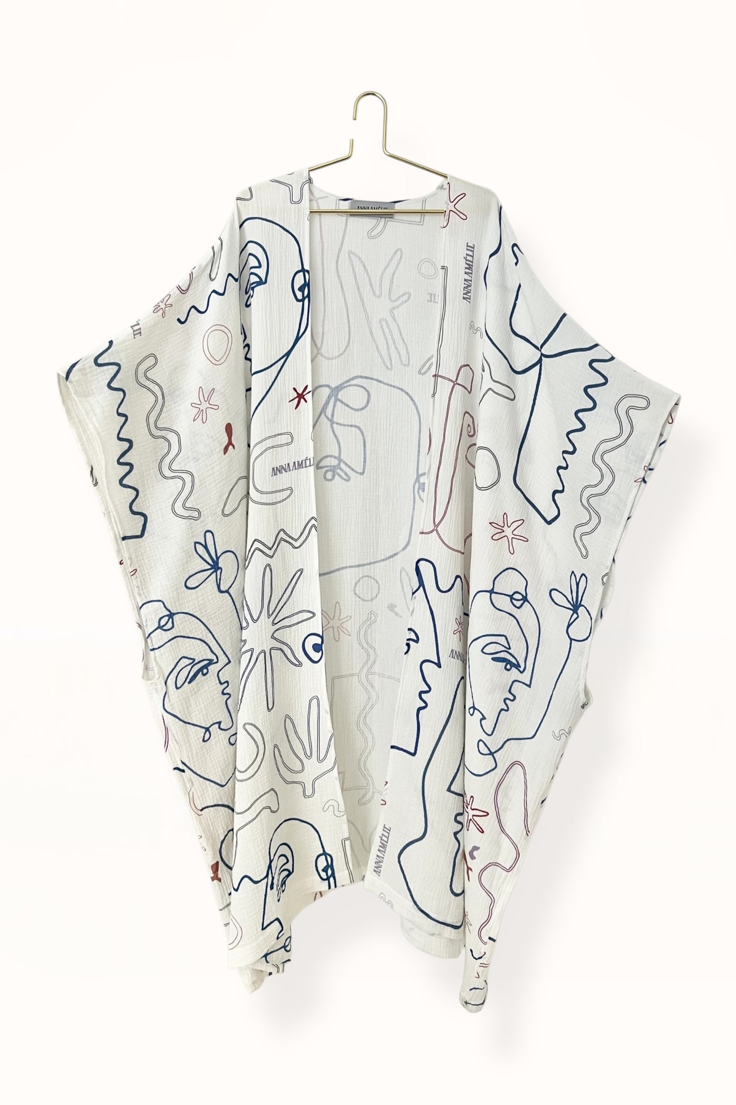 Special Pre-Order | CAFTAN - FACES PRINT | WHITE