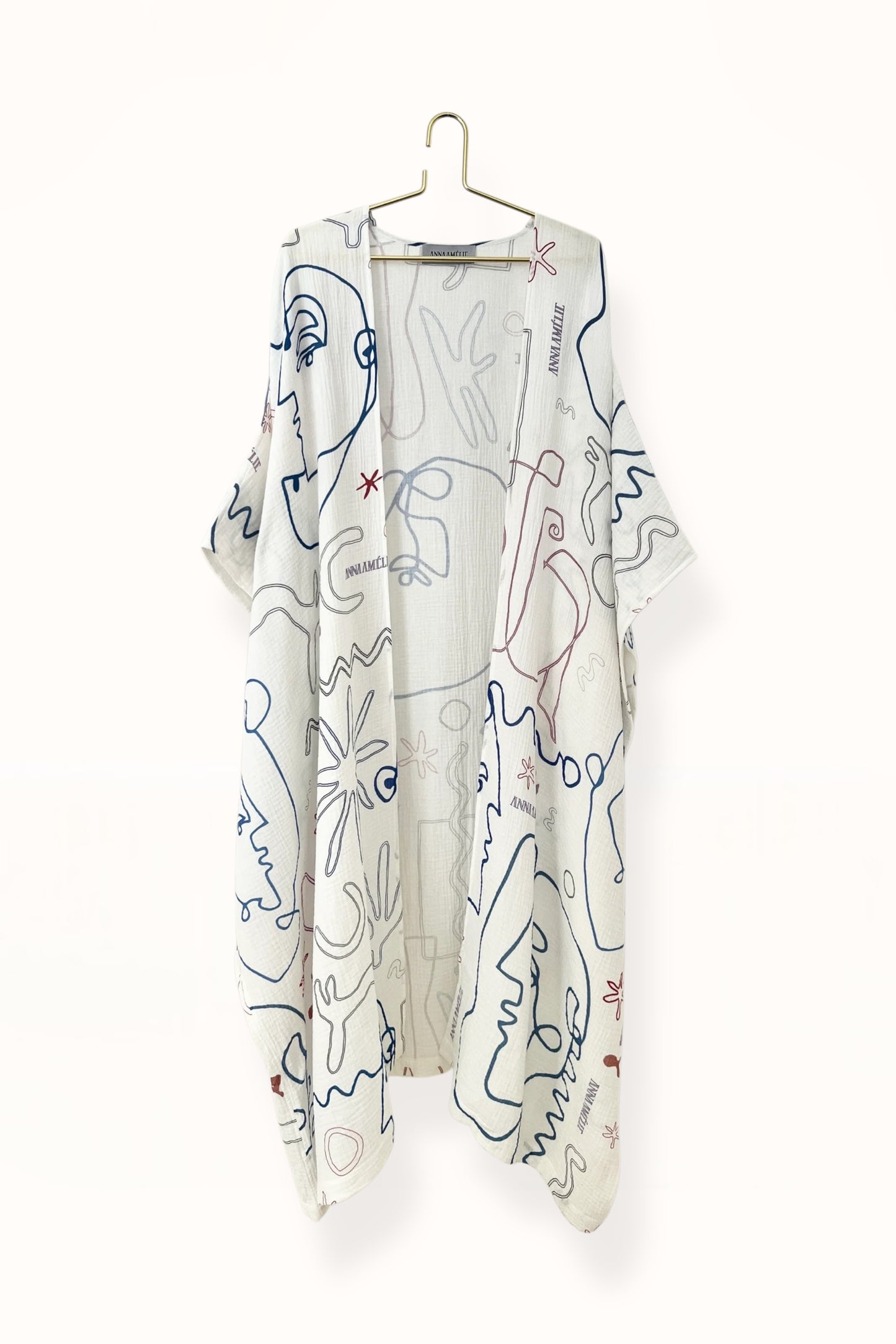 Special Pre-Order | CAFTAN - FACES PRINT | WHITE