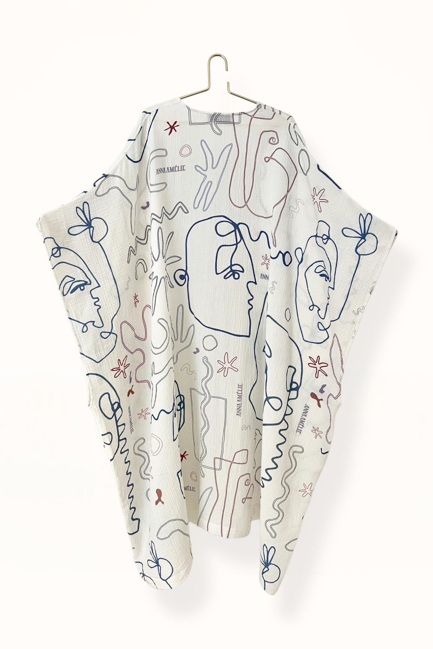 Special Pre-Order | CAFTAN - FACES PRINT | WHITE