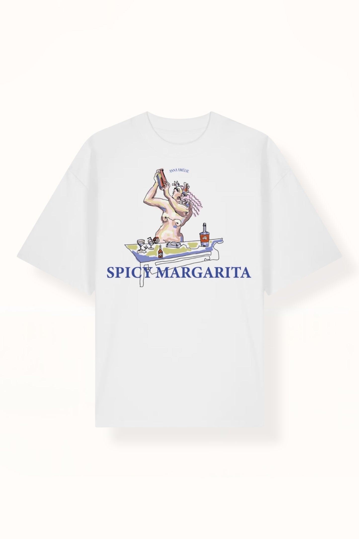 “SPICY MARGARITA” OVERSIZED T-SHIRT | CRISP WHITE
