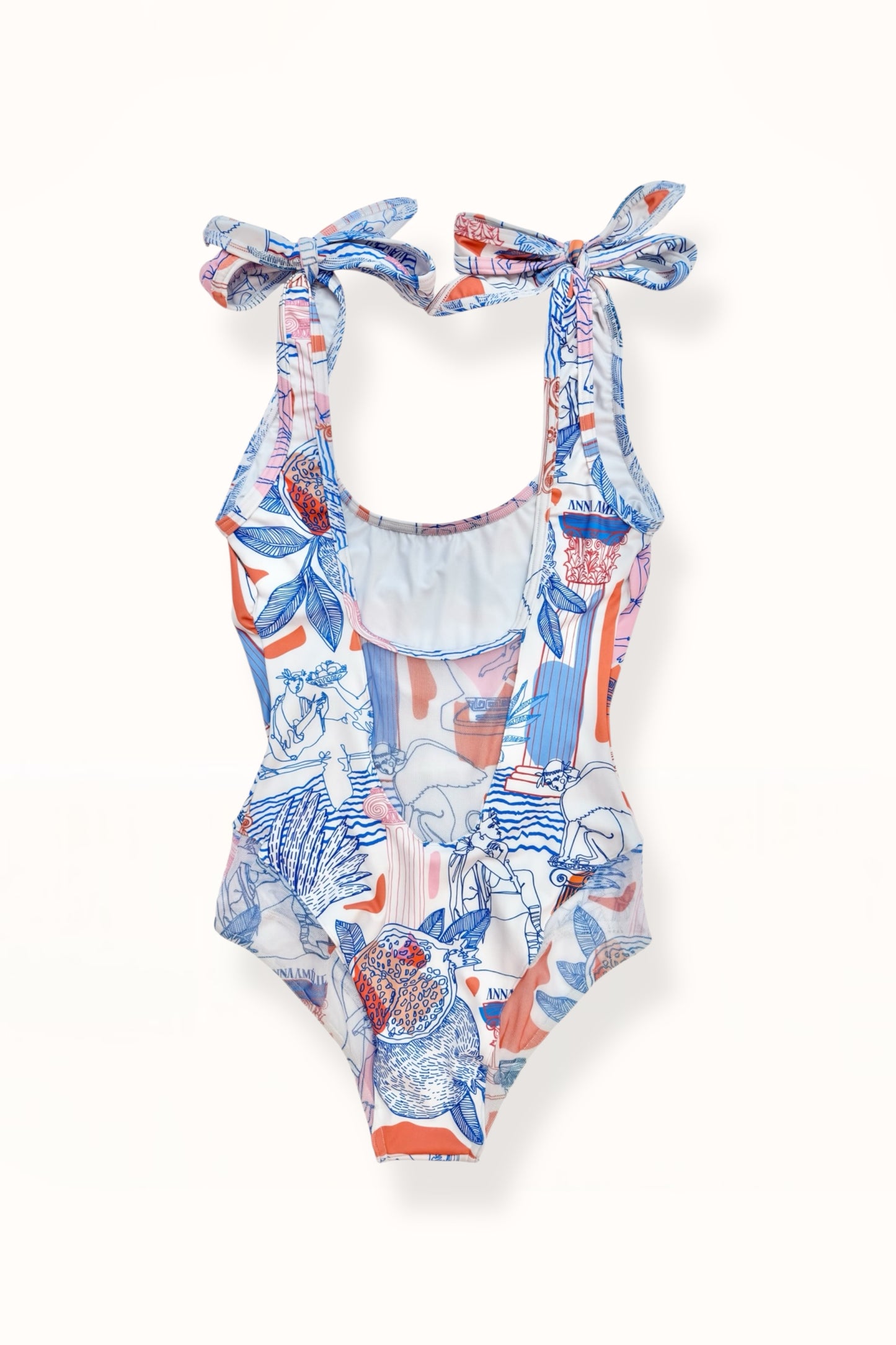 MESH PANEL ONE-PIECE SWIMSUIT - “BEST OF GREECE” PRINT | MULTICOLOR