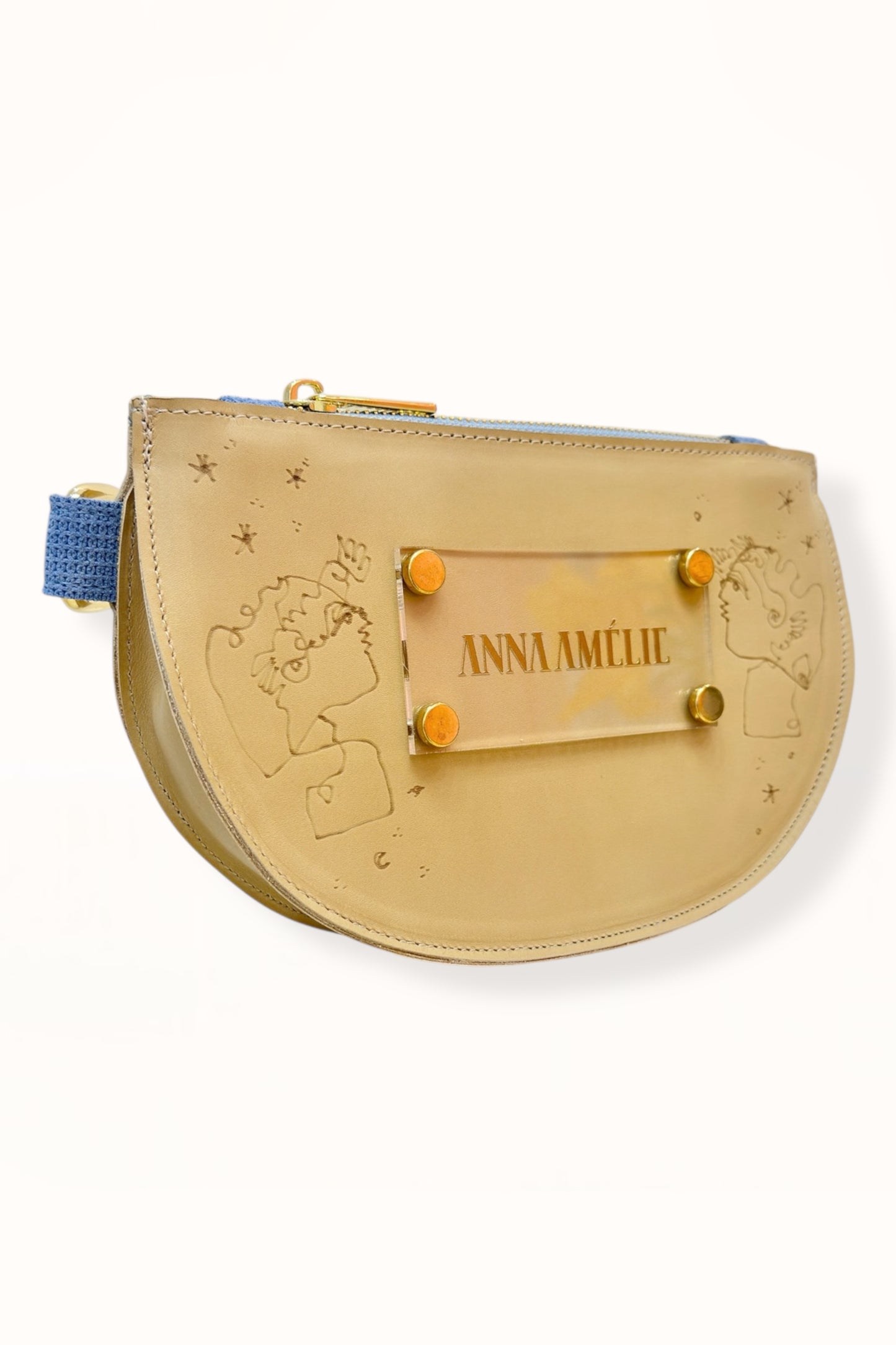 SOPHIE BELTBAG - BEIGE w. UNIQUE DRAWING | BEIGE STRAP