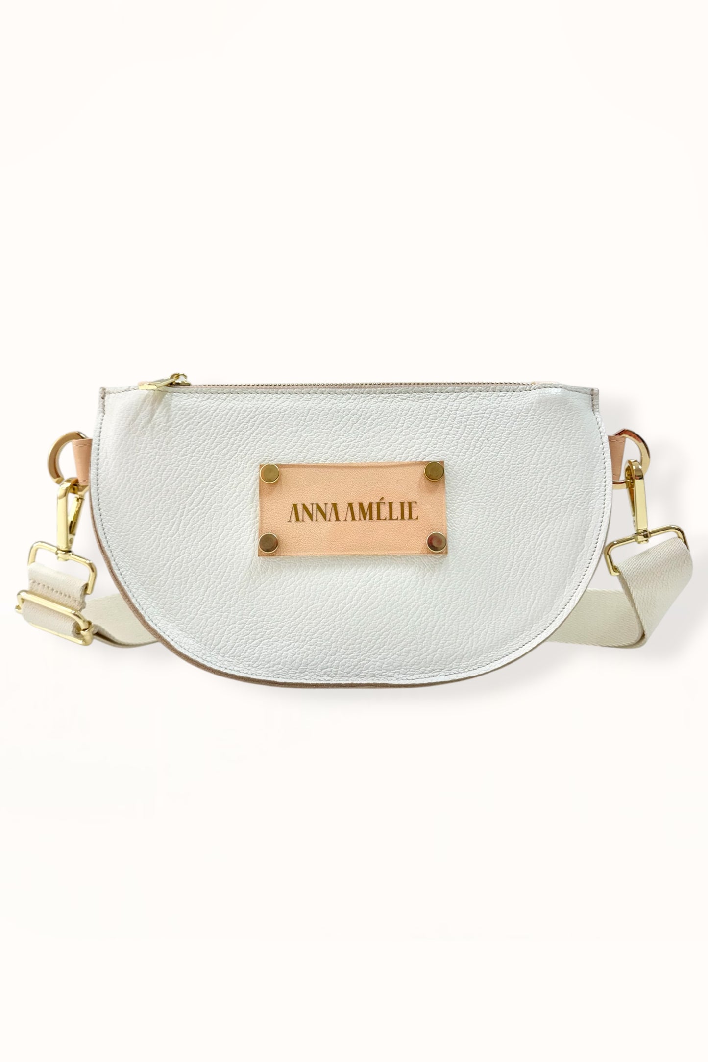 SOPHIE “L” BELTBAG - OFF WHITE & PEACH