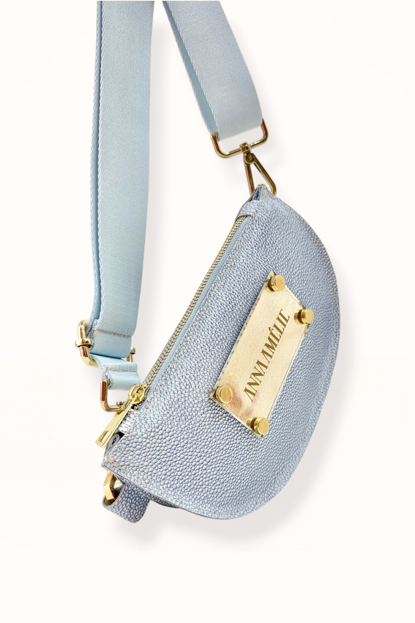 SOPHIE BELTBAG | BLUE WATERDROP TEXTURED LEATHER