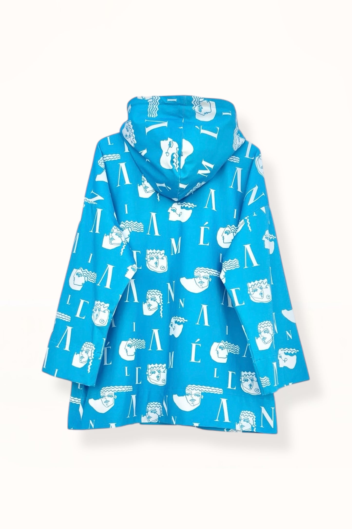 MYKONOS HOODIE - LOGO HEADS PRINT | LIGHT BLUE