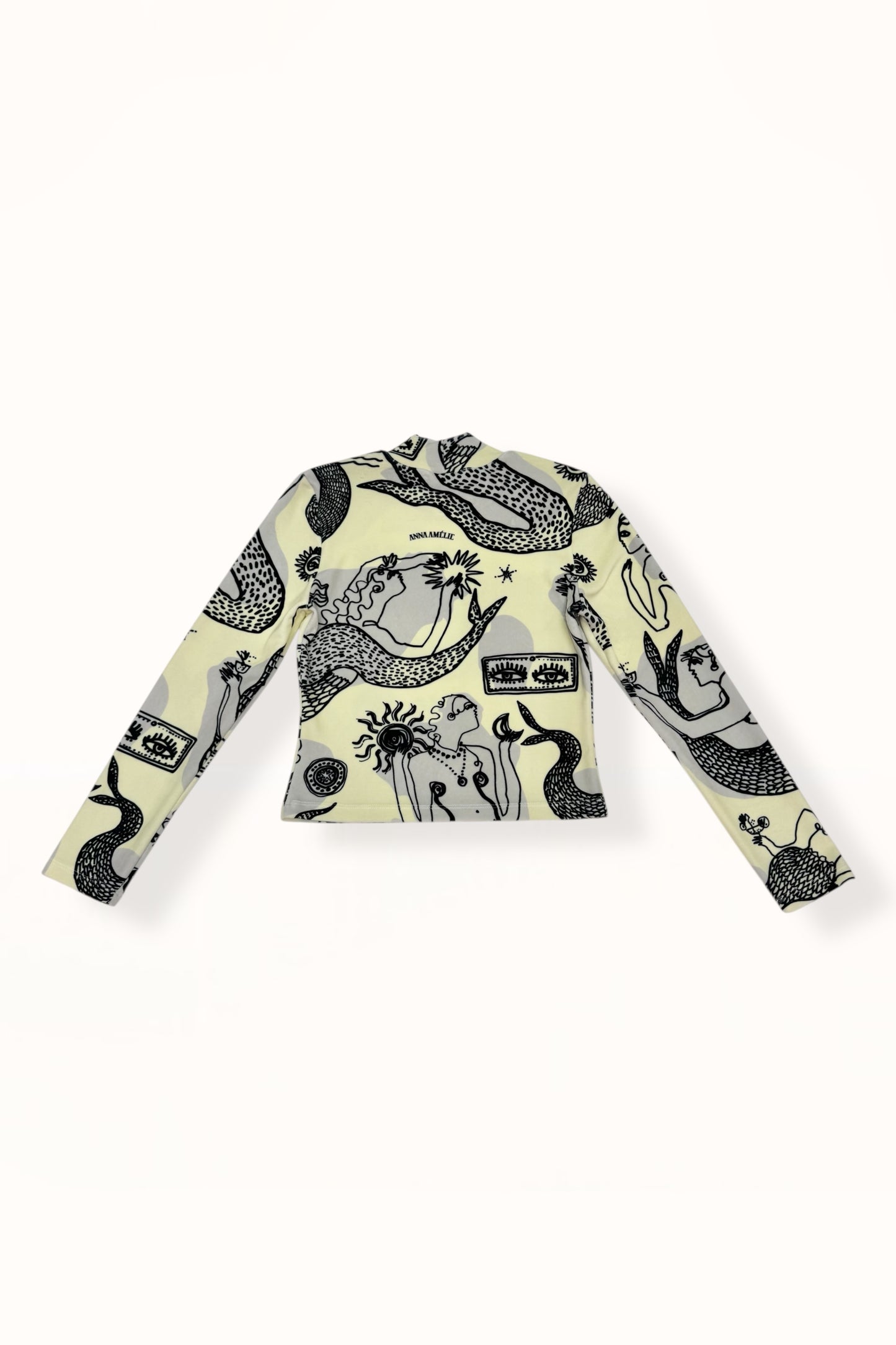 VELVET MOCK NECK TOP - "MERMAID PRINT" | LEMON BUTTER & GREY