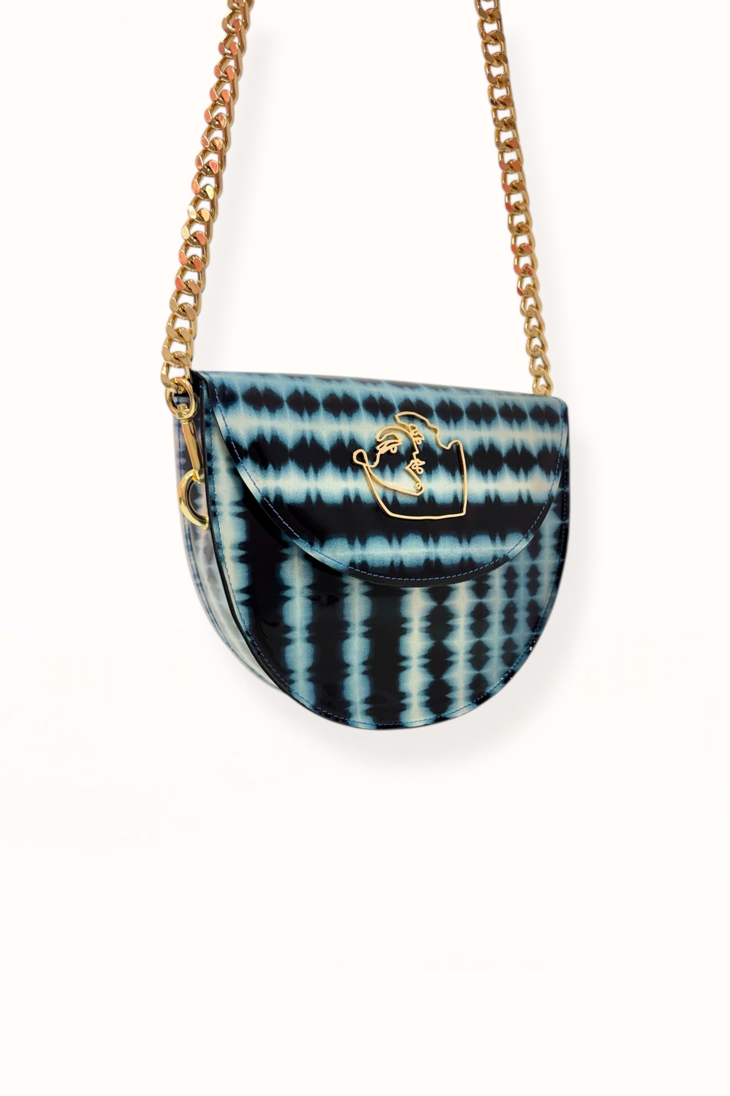 DORIS BAG - BLUE TIE-DYE PATENT LEATHER