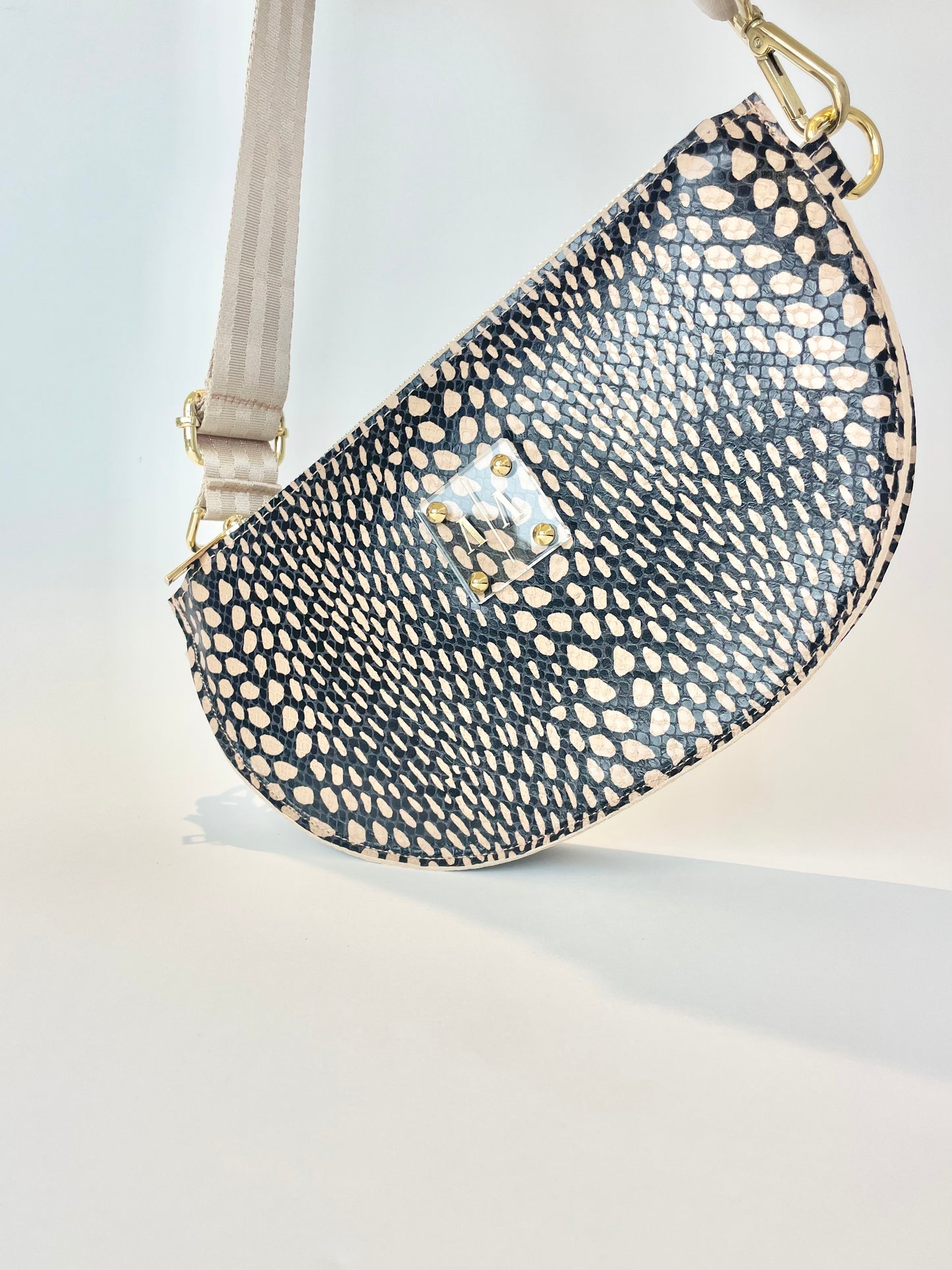 SOPHIE “L” BELTBAG | BLACK & NUDE EMBOSSED