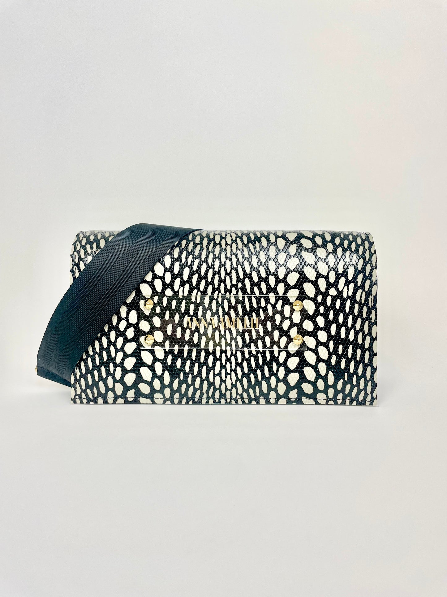SARAH BAG | BLACK & BEIGE EMBOSSED