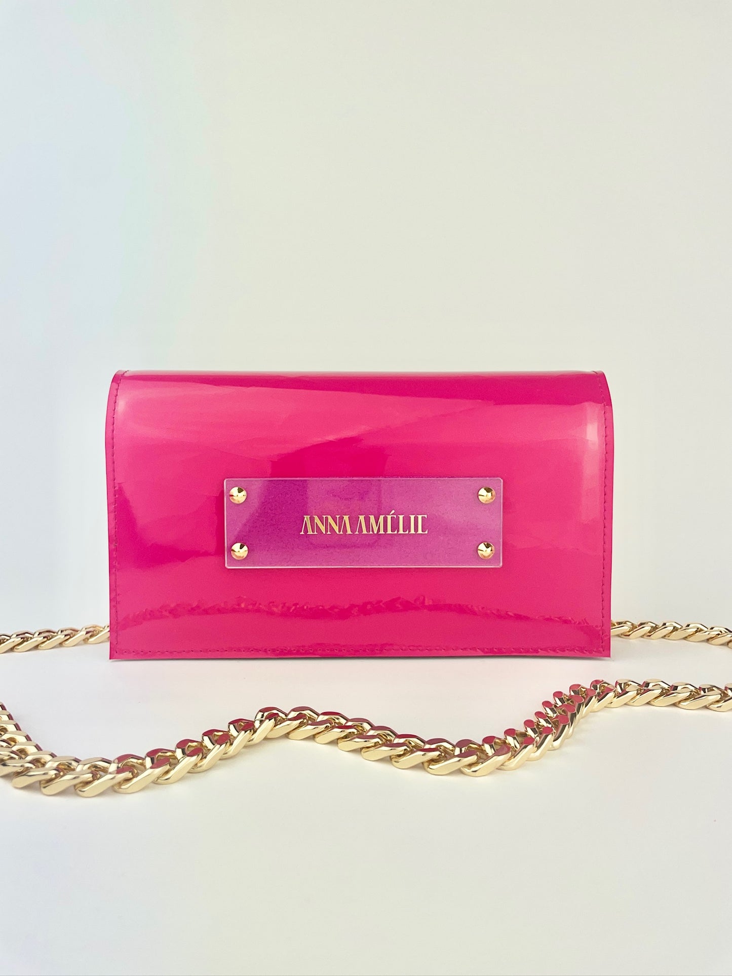 SARAH BAG | FUCHSIA TEXTURED PATENT LEATHER
