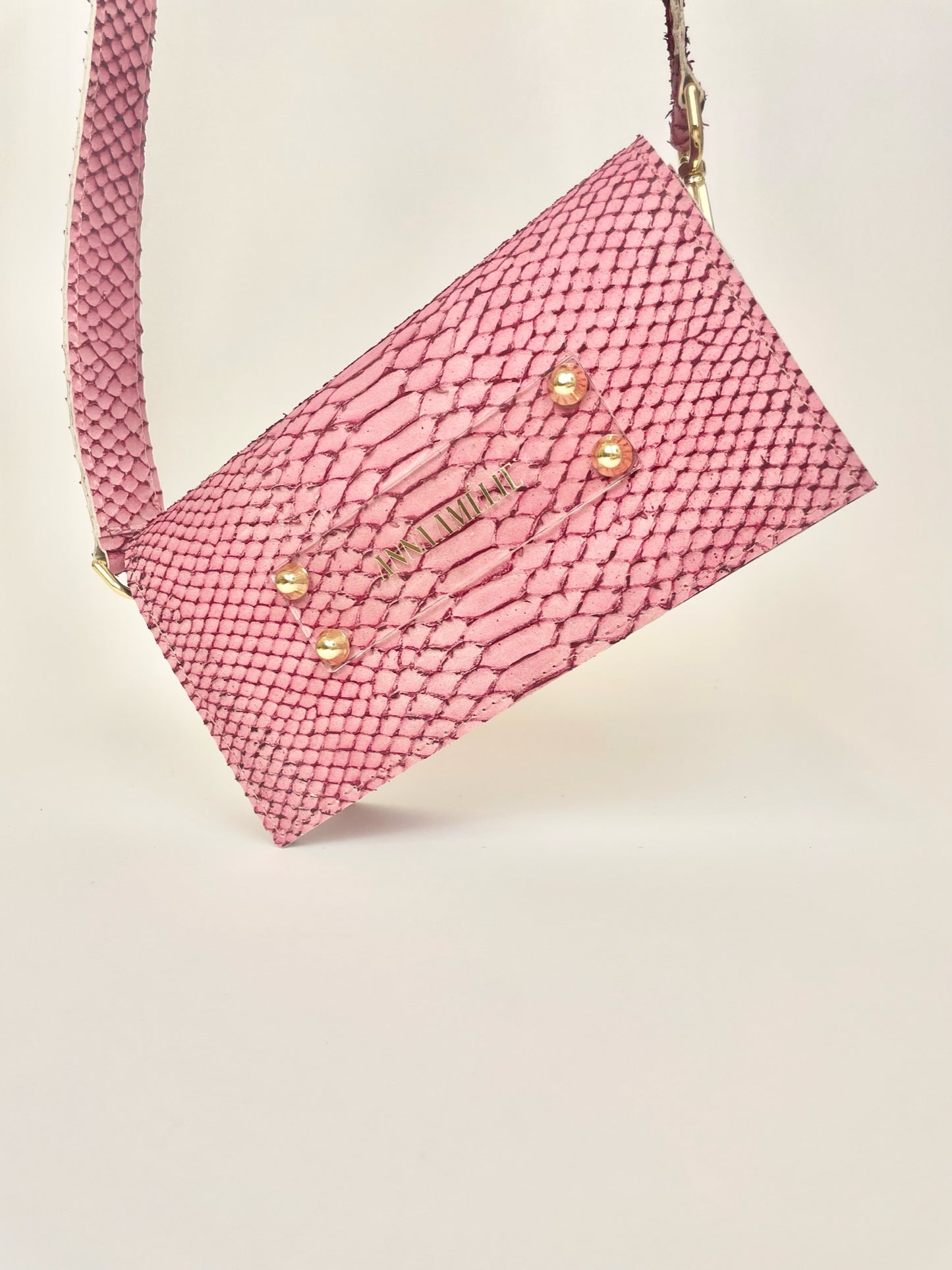 SARAH BAG | PINK SNAKE EMBOSSED