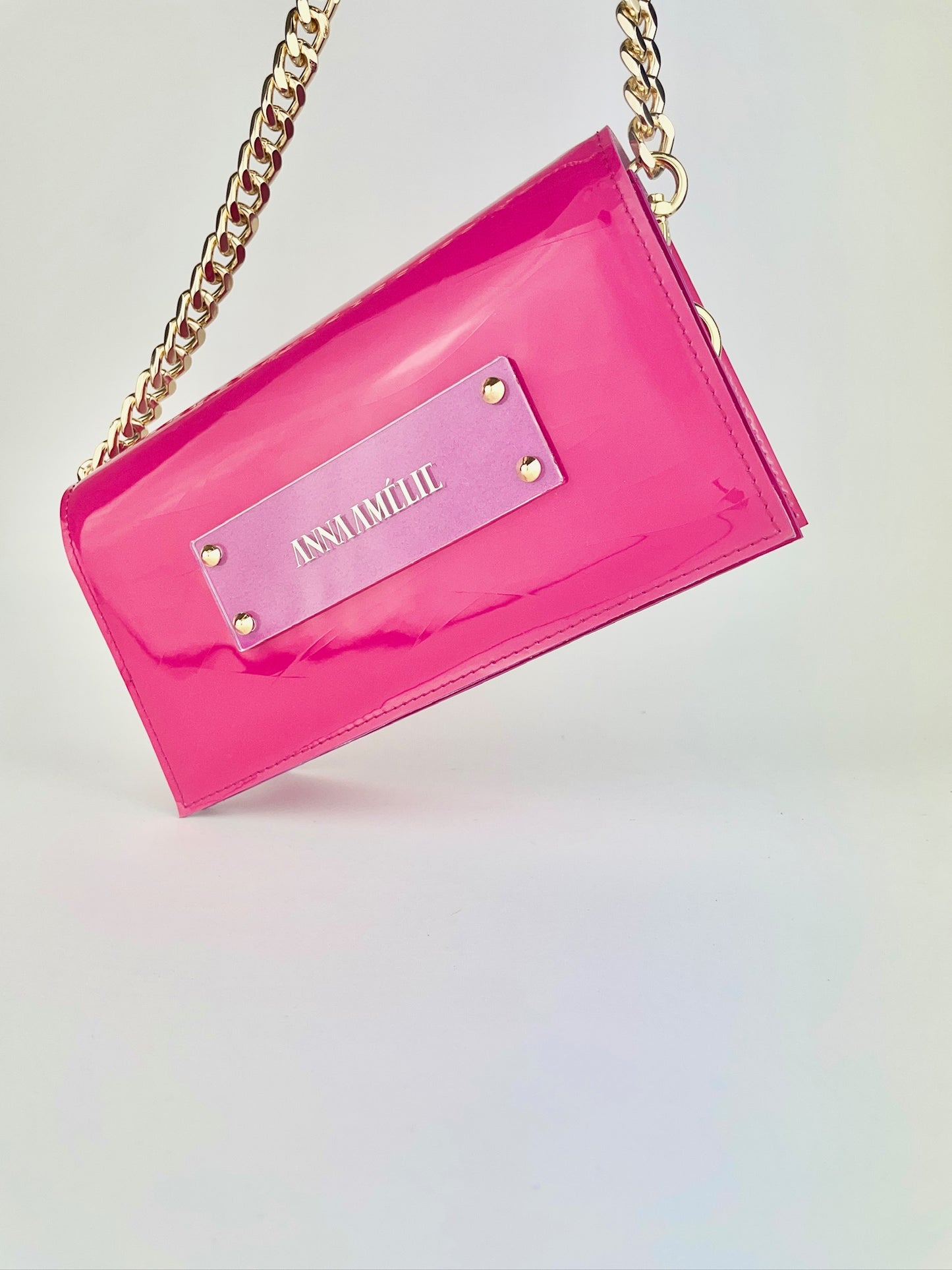 SARAH BAG | FUCHSIA TEXTURED PATENT LEATHER