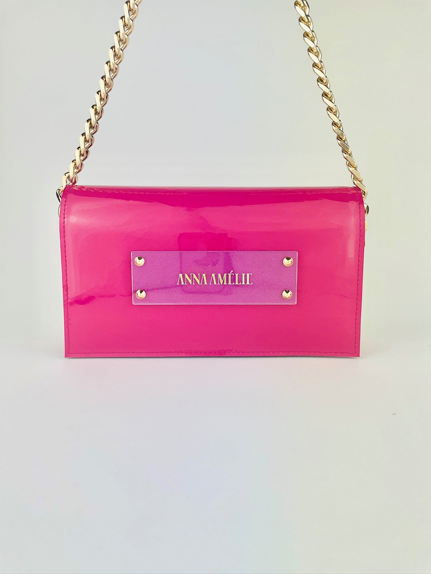 SARAH BAG | FUCHSIA TEXTURED PATENT LEATHER