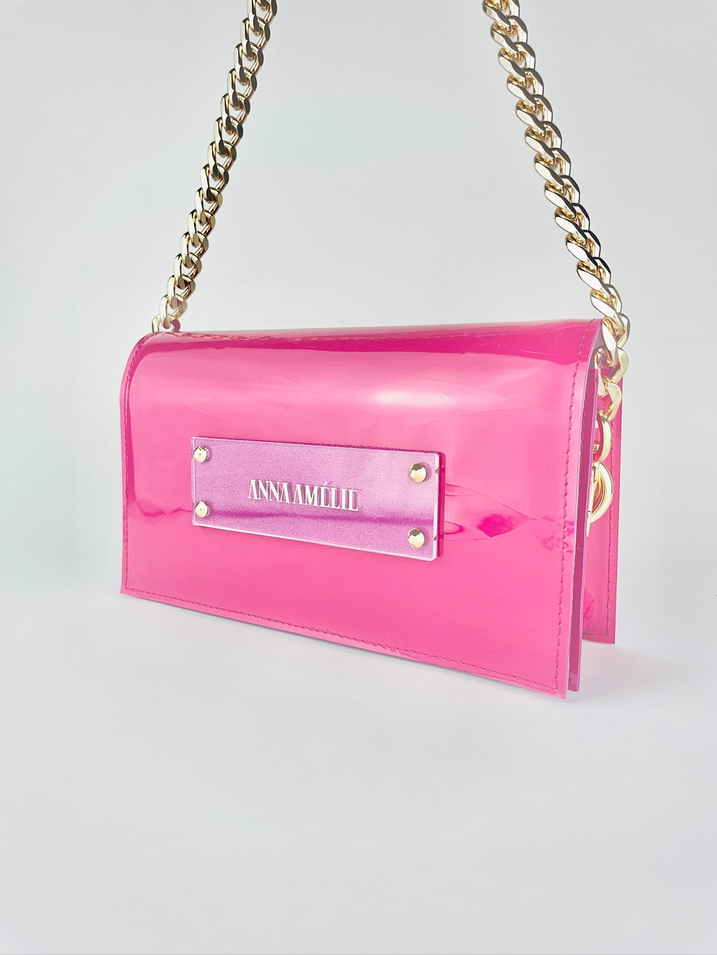 SARAH BAG | FUCHSIA TEXTURED PATENT LEATHER